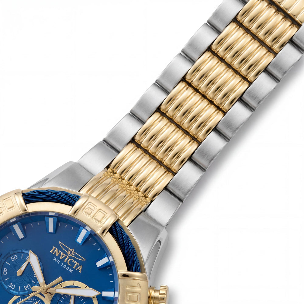 Invicta Bolt 49903 Reloj de pulsera unisex de cuarzo de acero inoxidable de 51 mm con esfera azul y resistencia al agua de 10 ATM