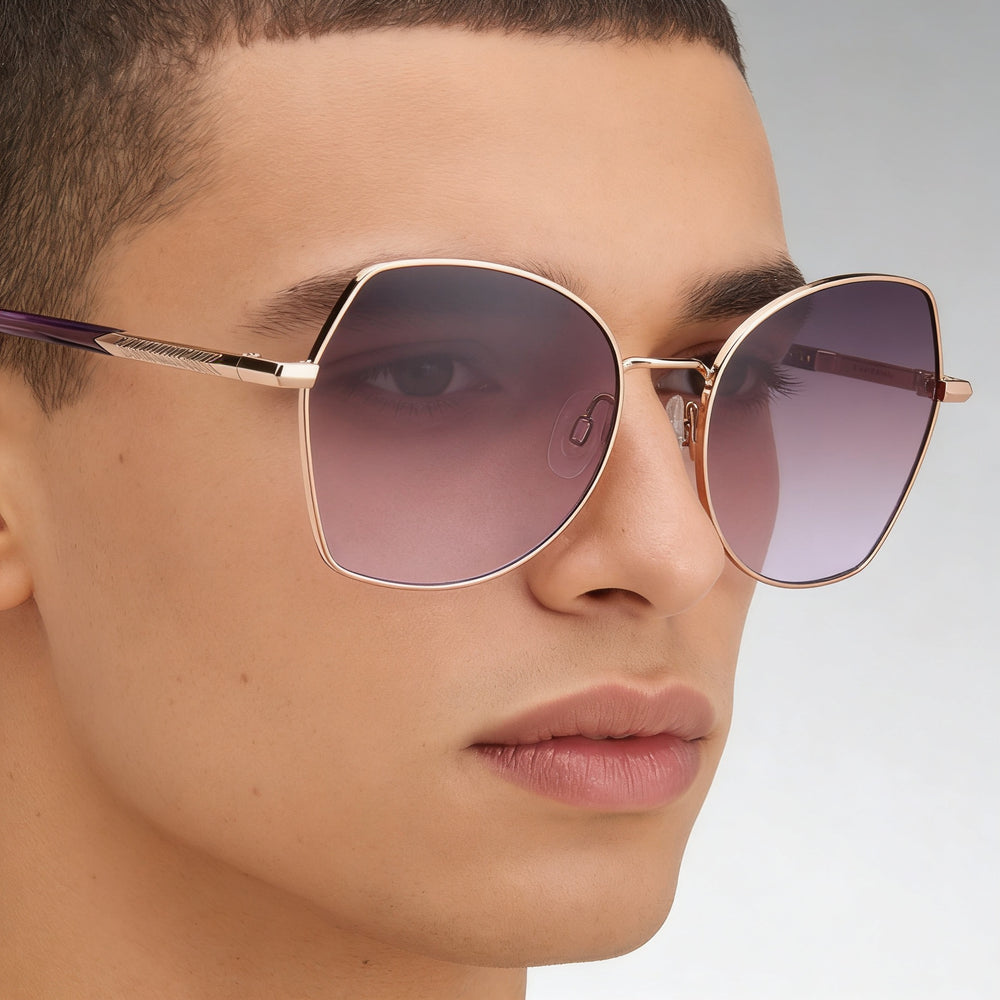 rag & bone Modern Unisex Red Gold Cat Eye/Butterfly Alloy Steel UV-Protection Sunglasses 57mm