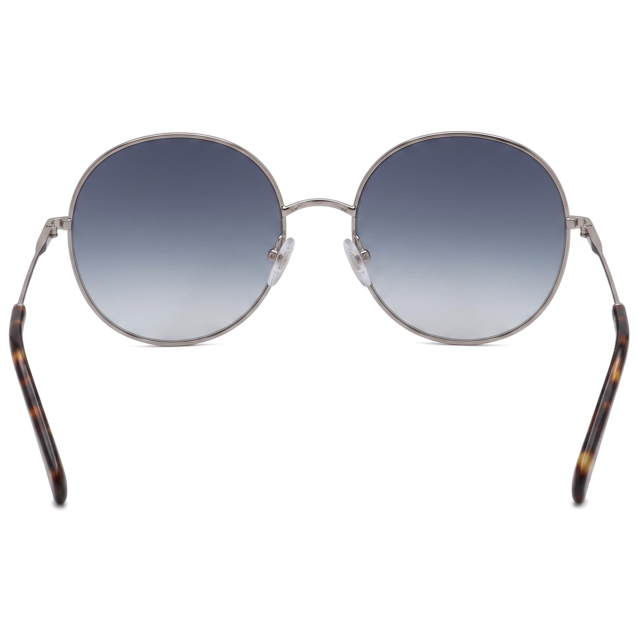 Gafas de sol Salvatore Ferragamo clásicas para mujer, con montura de metal plateado, micas de 60 mm con degradado de humo, protección UV, no polarizadas, Photo 4