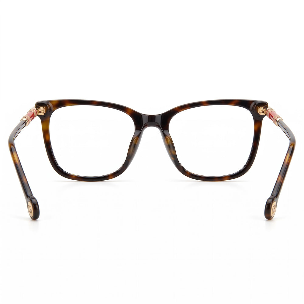 Carolina Herrera Ch 0028 Women's Cat Eye Eyewear with Havana Plastic Frame and Polycarbonate Lenses 53mm