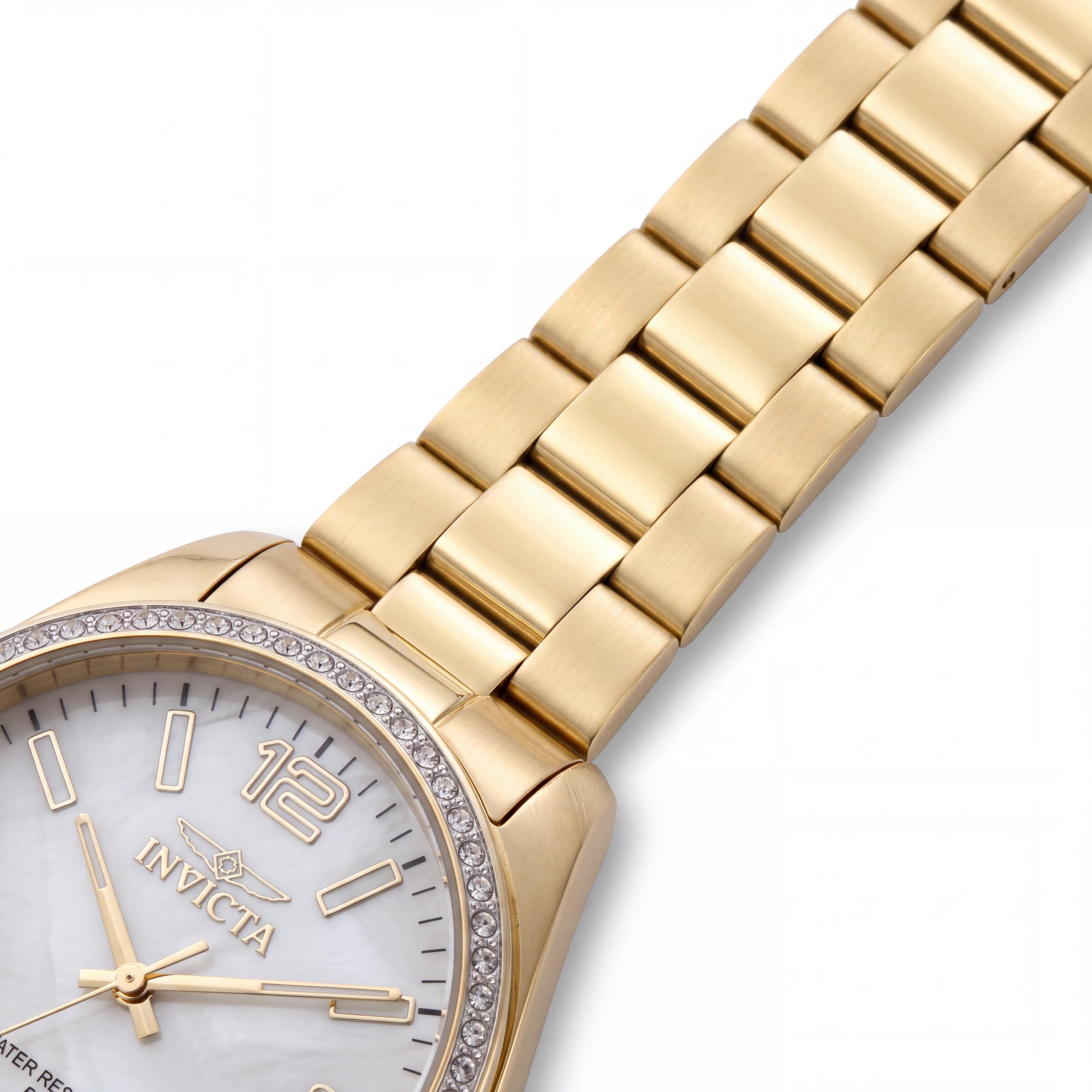 Invicta Specialty 50131 Gold Tone Mother Of Pearl Dial Quartz Watch 38mm Unisex, Photo 3