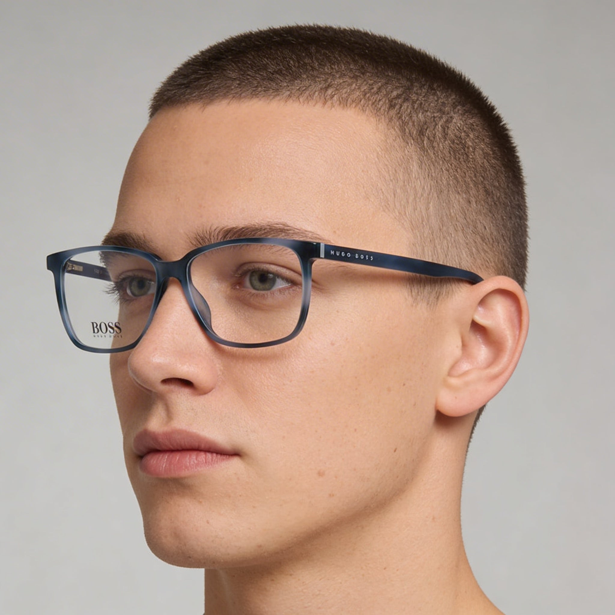 Hugo Boss Boss 1300/U Unisex Blue Havana Plastic Frame Polycarbonate Lens Eyewear 57mm, Photo 5