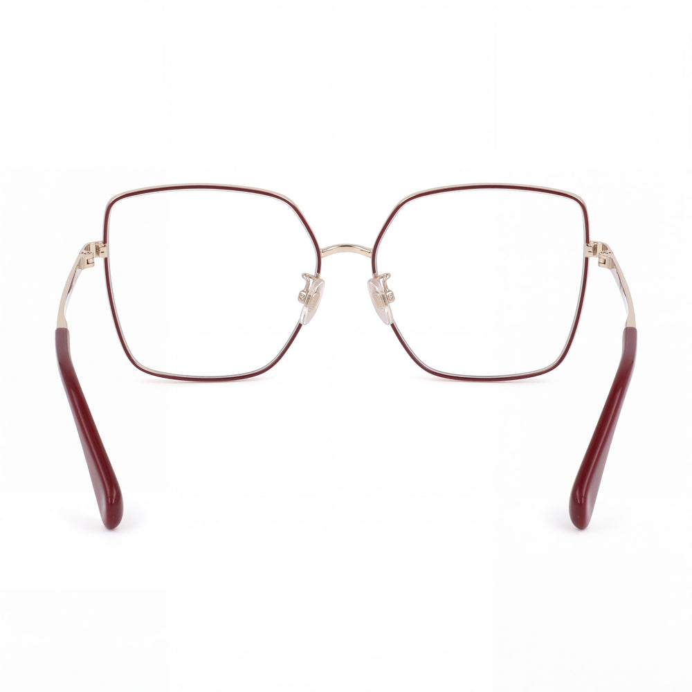 MaxMara Casual Women's Red Metal Frame Transparent Plastic Lens Sunglasses, Lens Width 60mm, Bridge Width 15mm, Temple Length 140mm