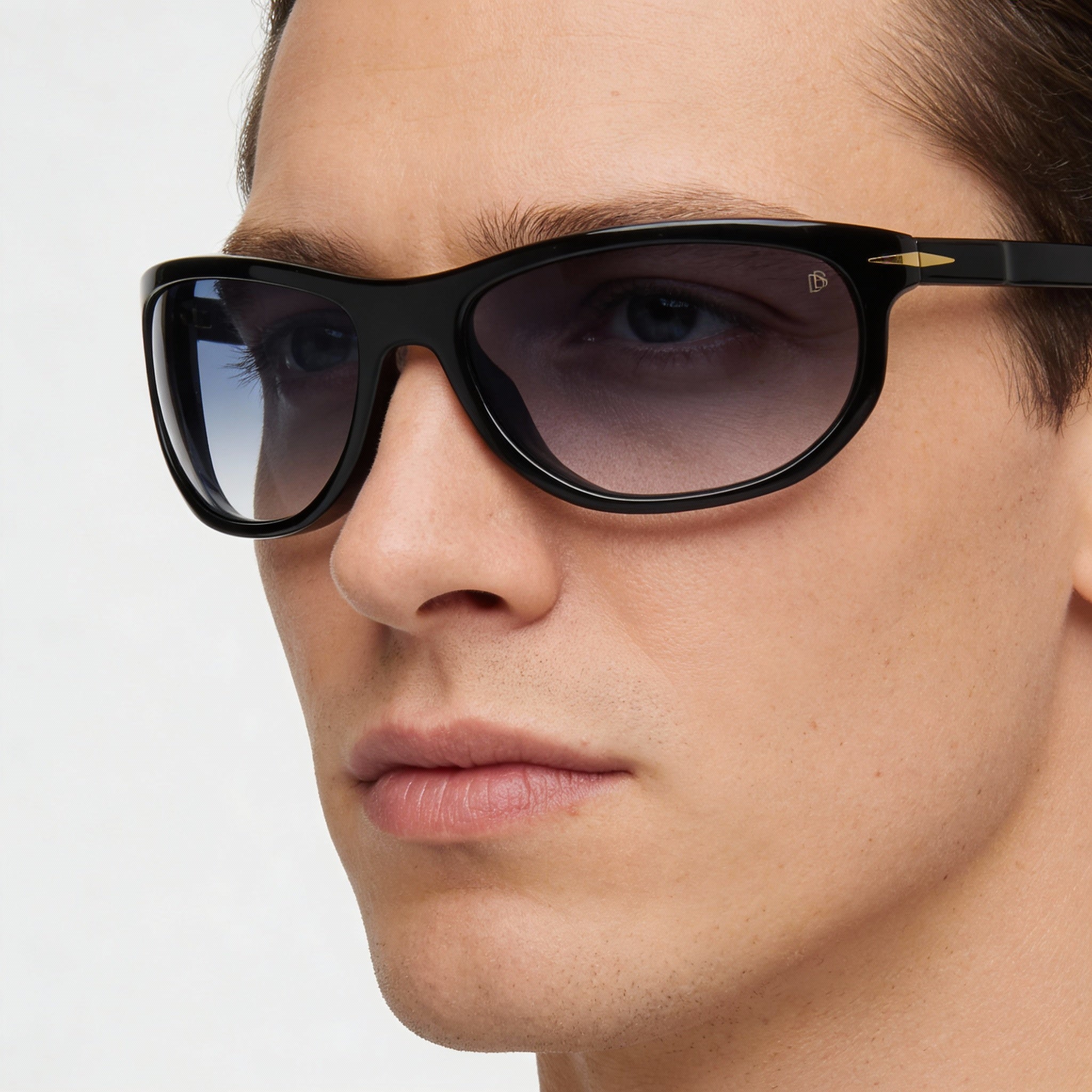 Gafas de sol David Beckham DB 7117/S para hombre, estilo casual, de acetato negro, con degradado azul oscuro, 64-18-130, Photo 4