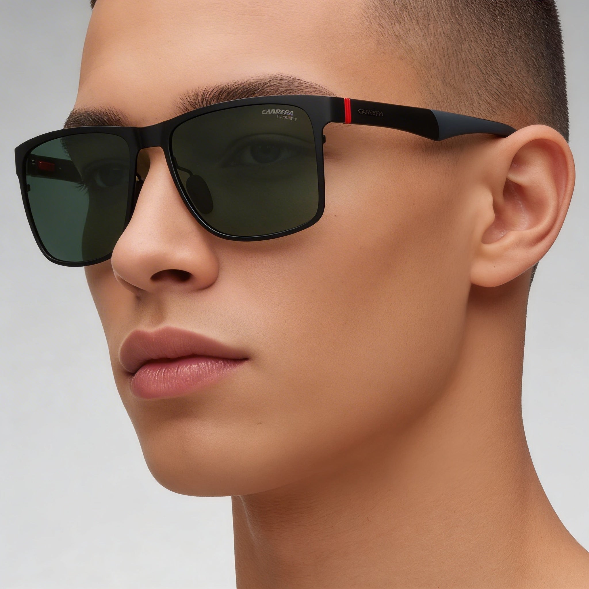Carrera 8026/S Unisex Matte Black Green Alloy Steel UV Protective Gradient Polycarbonate Sunglasses 57mm, Photo 5