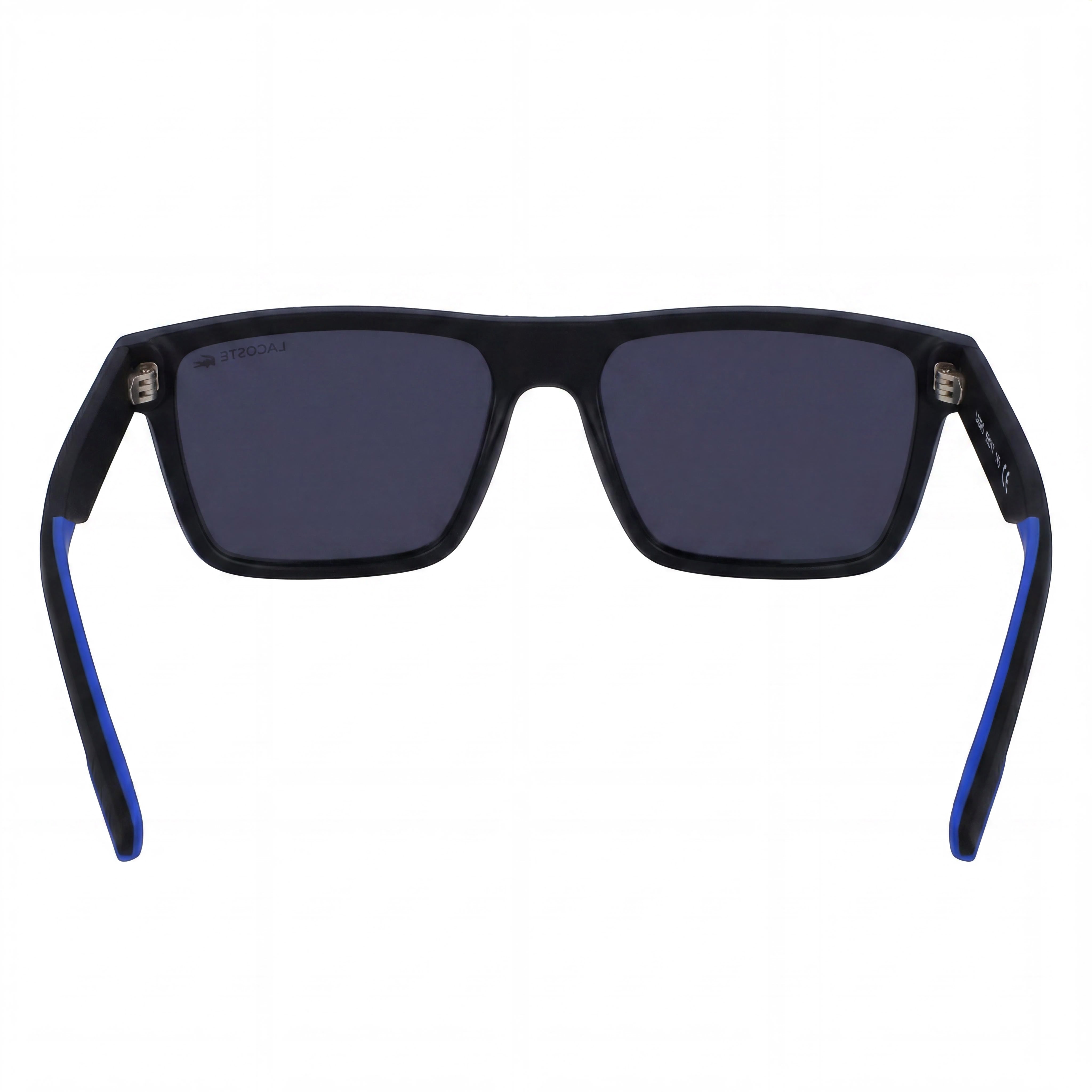 Gafas de sol unisex Lacoste Classic Sport Bioinyectadas en negro mate/azul con lentes de policarbonato no polarizado con protección UV de 55 mm, Photo 4