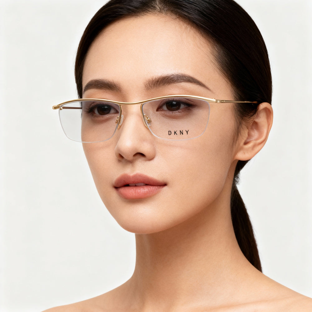 DKNY DK1014 Women's Gold Metal Full-Rim Optical Eyeglasses Frames 52mm Lens, 16mm Bridge, 135mm Temples