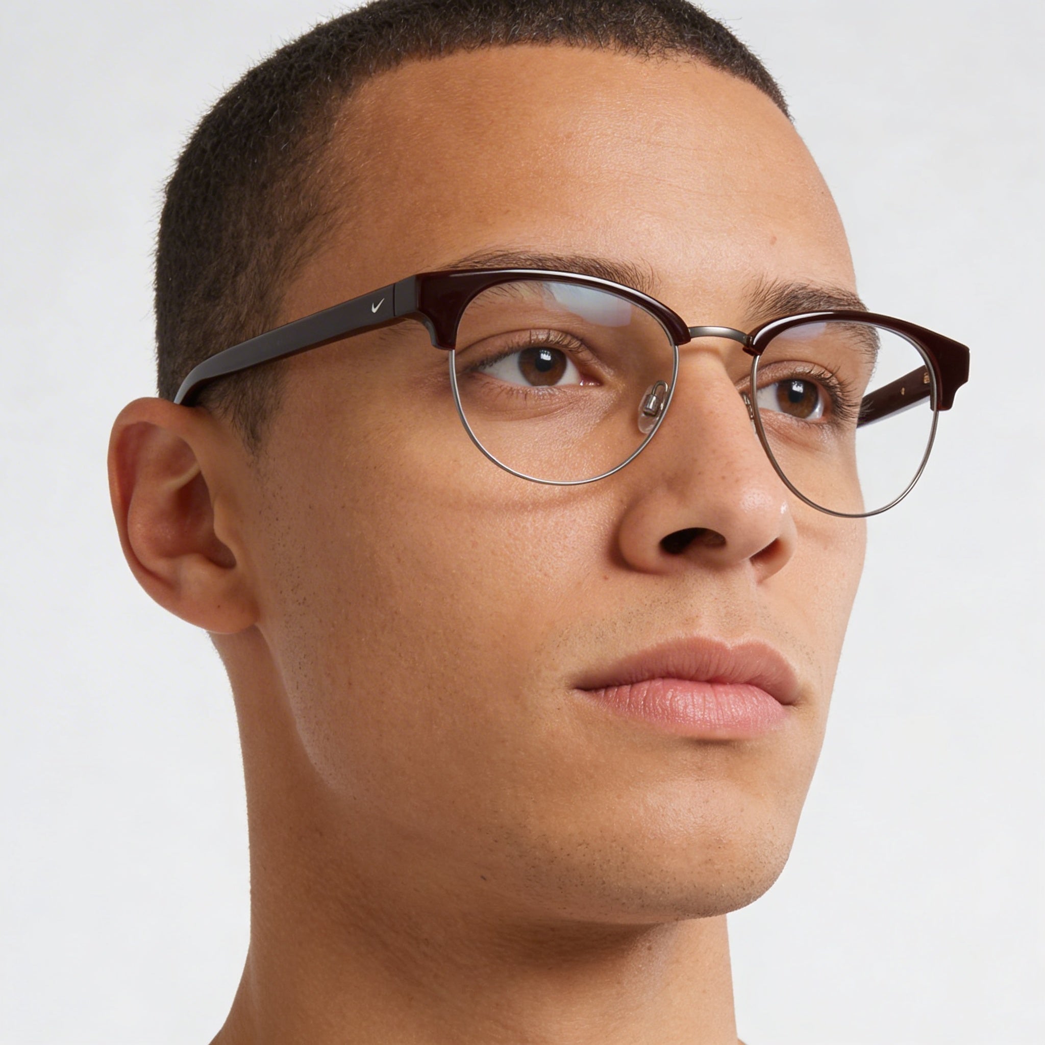 Gafas Ópticas Nike 8402 de Acetato para Hombre con Lentes Transparentes no Polarizadas, color Borgoña Plateado 50-19-145, Photo 5