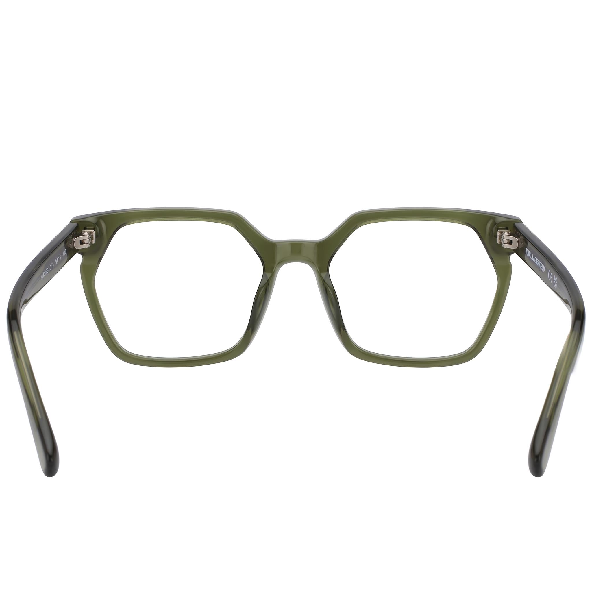KARL LAGERFELD Modern KL6093 Unisex Khaki Acetate Frame Sunglasses with Blue Mirror Lenses, 54mm, Photo 4