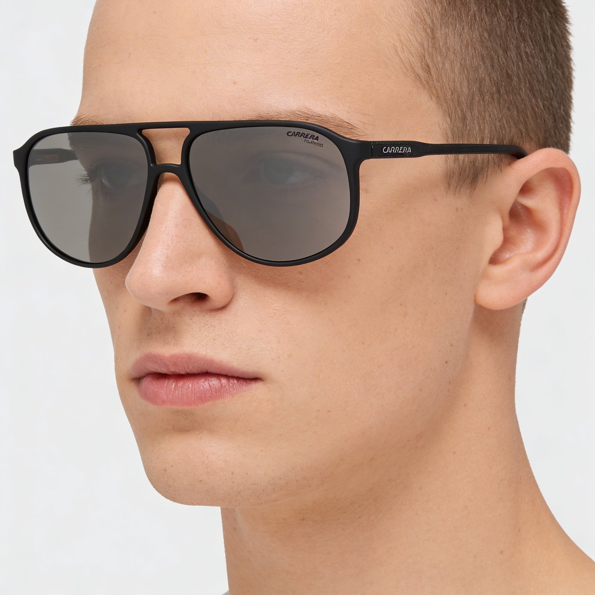 Carrera 257/S Unisex Propionate Frame Sunglasses, Black with Polarized Gray UV Protected Lenses, 60mm, Photo 5