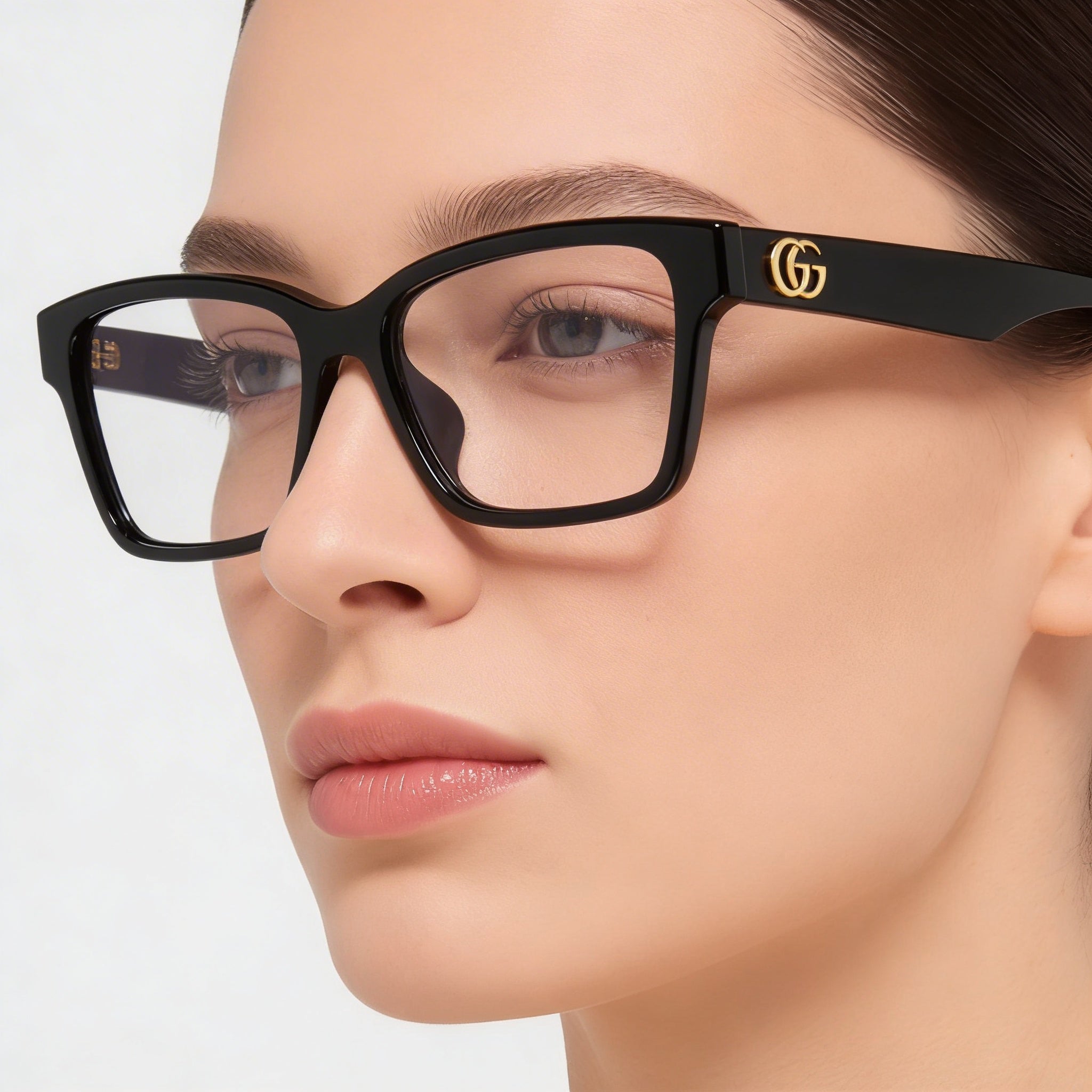 Gucci GG1476OK Women's Rectangular Plastic Eyeglasses Black Gold 55mm, Photo 3