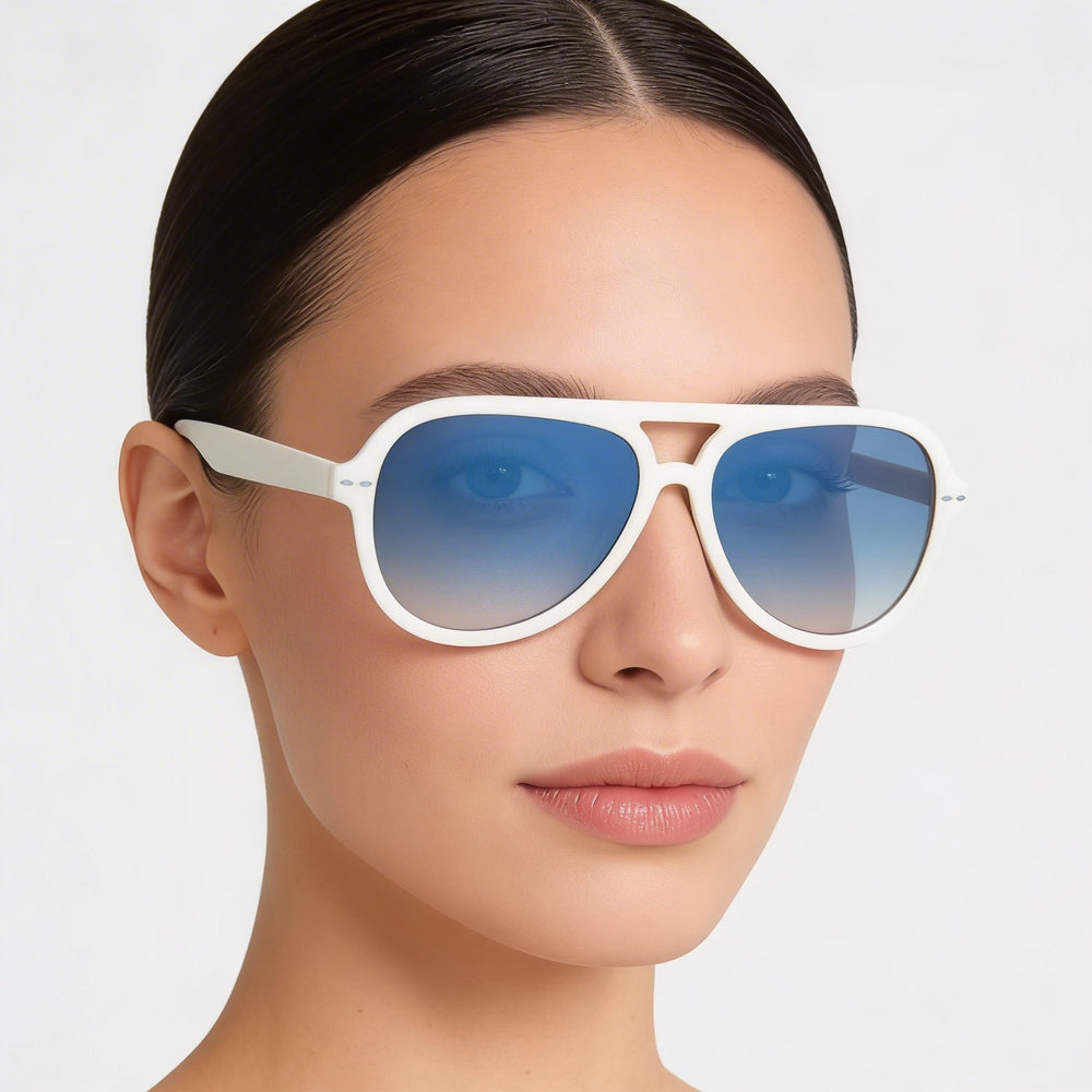 Gafas de sol Isabel Marant Im0006s para mujer, montura de plástico color marfil, lentes gris-marrón con protección UV 59-13-145