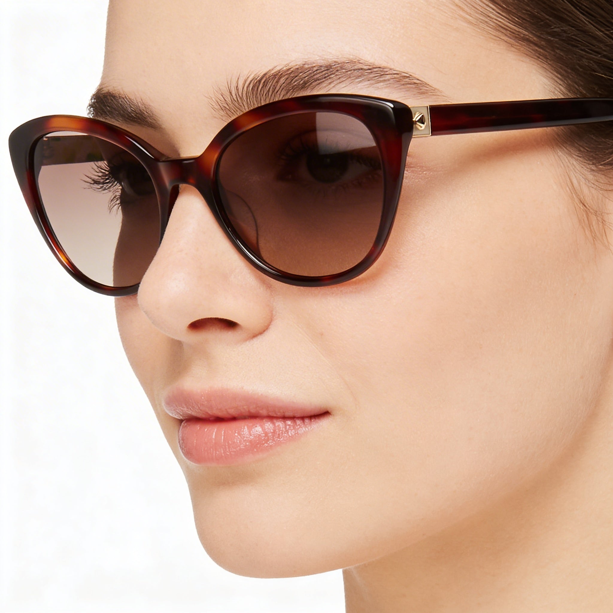 Kate Spade New York Casual Women's Acetate Havana Pattern Beige Brown Brown Shaded UV Protected 55mm Sunglasses, Photo 4
