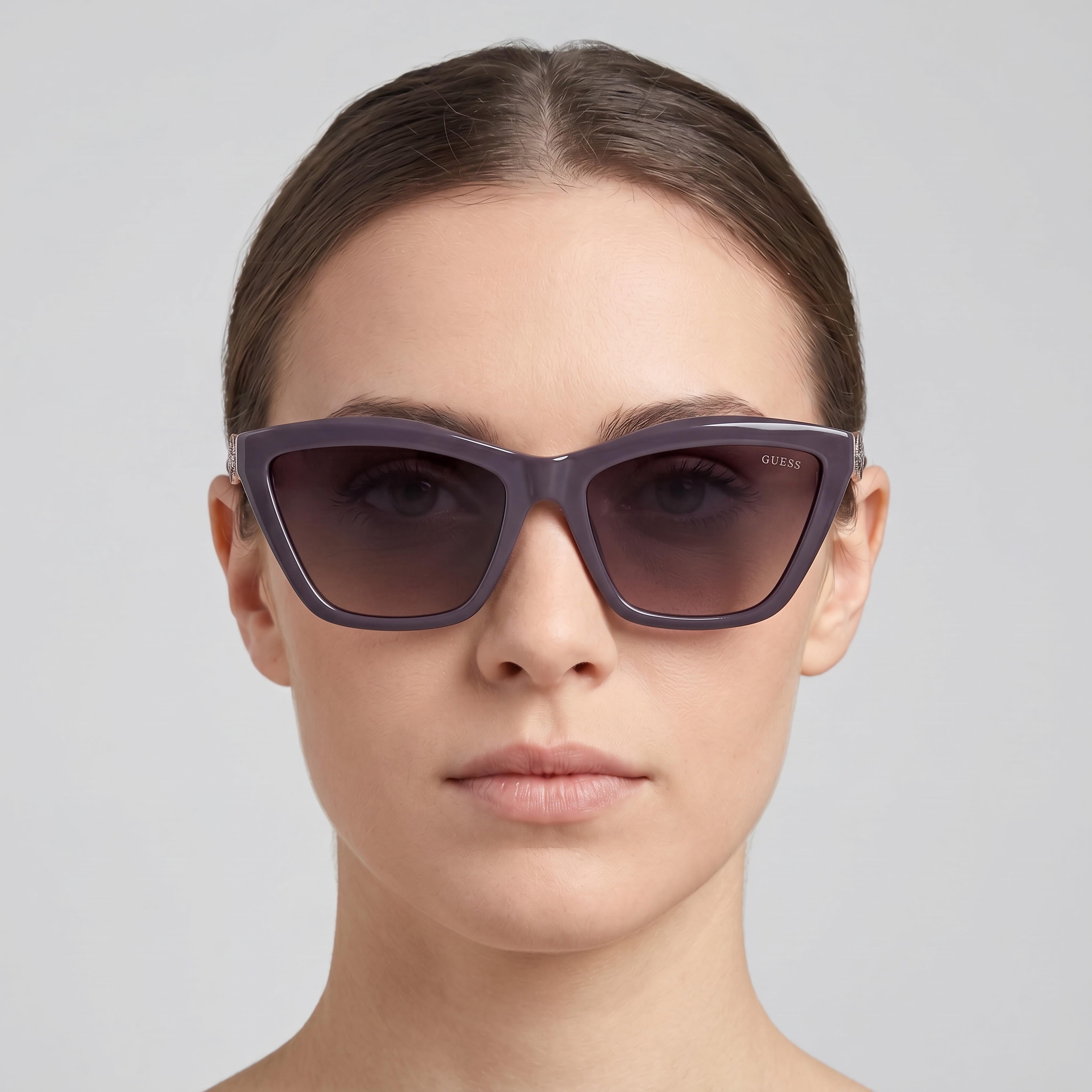 Gafas de sol GUESS tipo ojo de gato de plástico, montura multicolor, lentes degradadas humo, unisex, protección UV, 56 mm, Photo 5