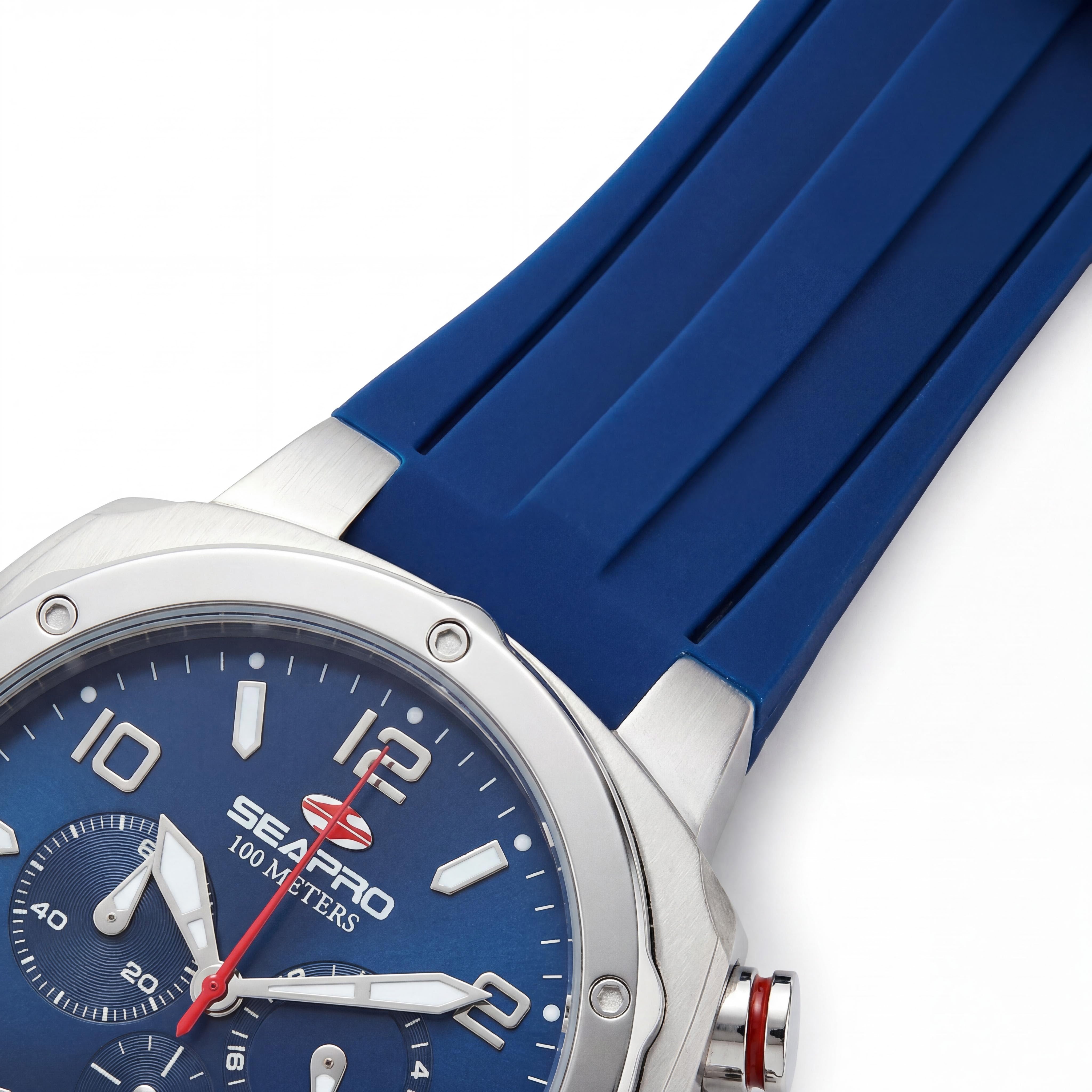 Seapro SP3343 Guardian Collection Men's Quartz Watch, Blue Dial, 44mm Case, Strap, 100m Water Resistance, Photo 3