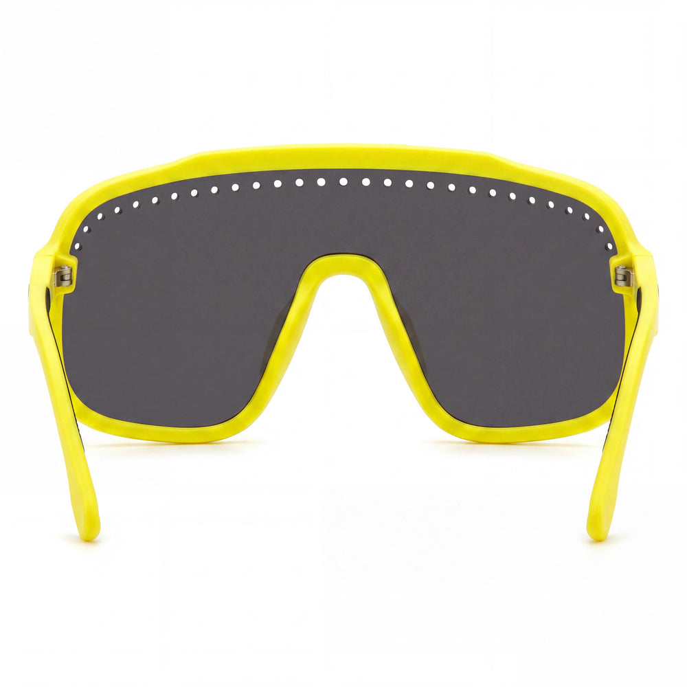 Gafas de sol Carrera C Sport 02/S Mask unisex plegables ligeras con montura de plástico amarilla y negra de 99 mm