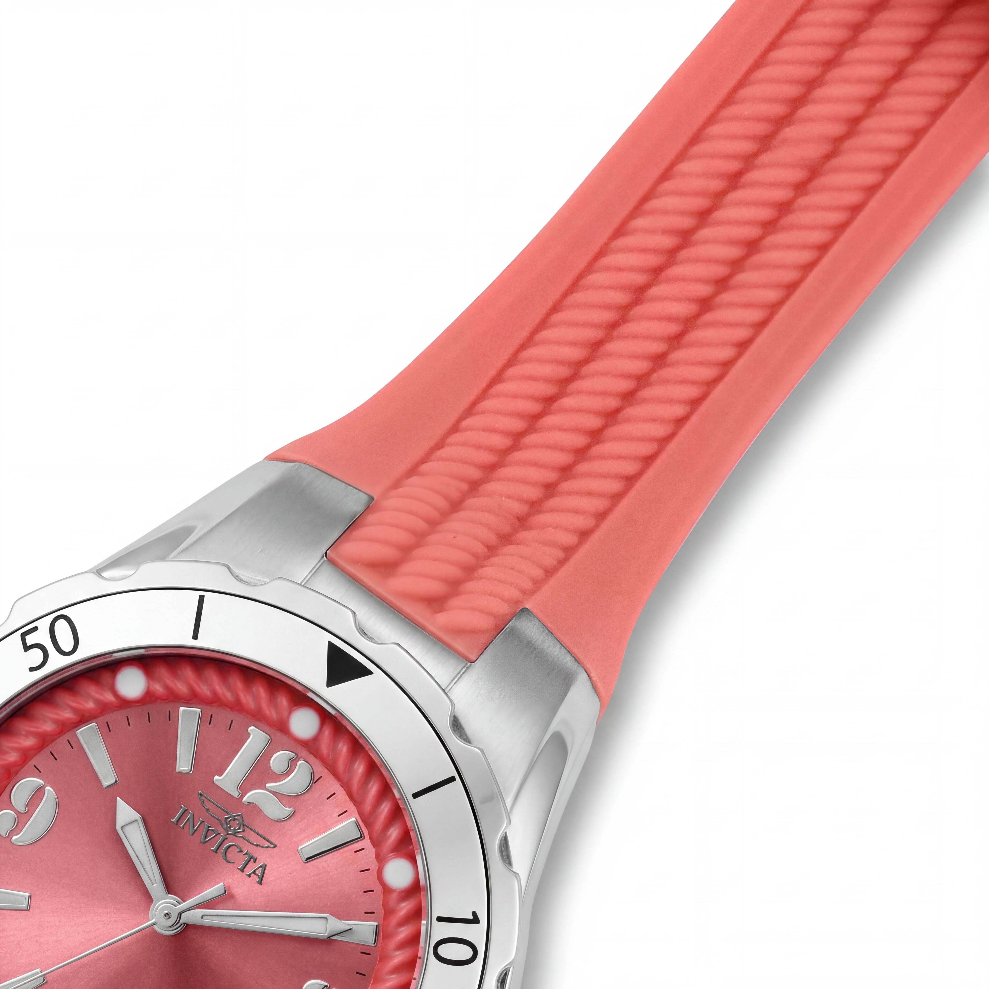 Invicta Angel 24122 Women's 38mm Rose Dial Stainless Steel & Rose Rubber Water Resistant Watch, Photo 3