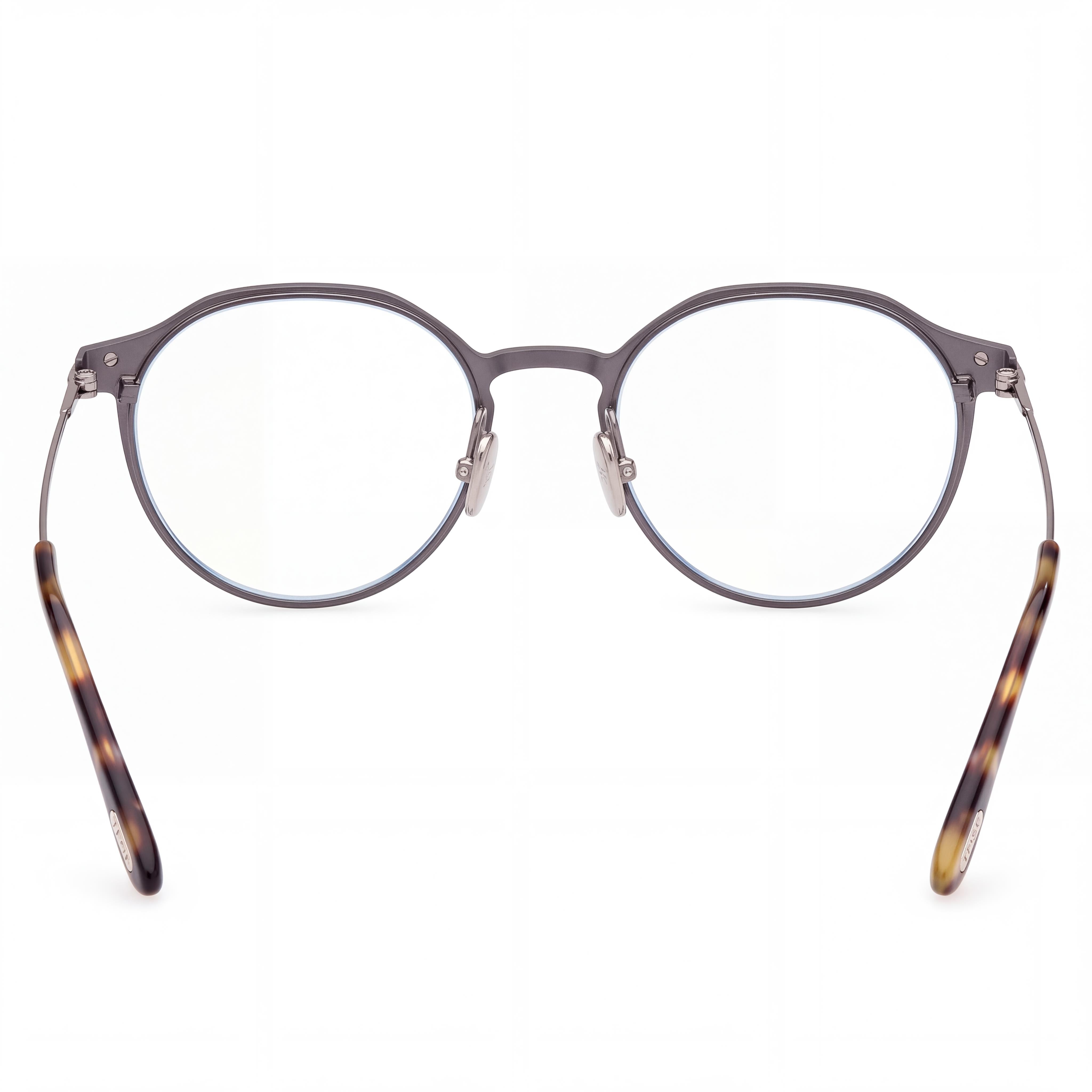 Tom Ford Ft5866-b Men's Magnesium Matte Dark Ruthenium/Glossy Havana Grey Blue Light Lenses 52-19-145, Photo 3