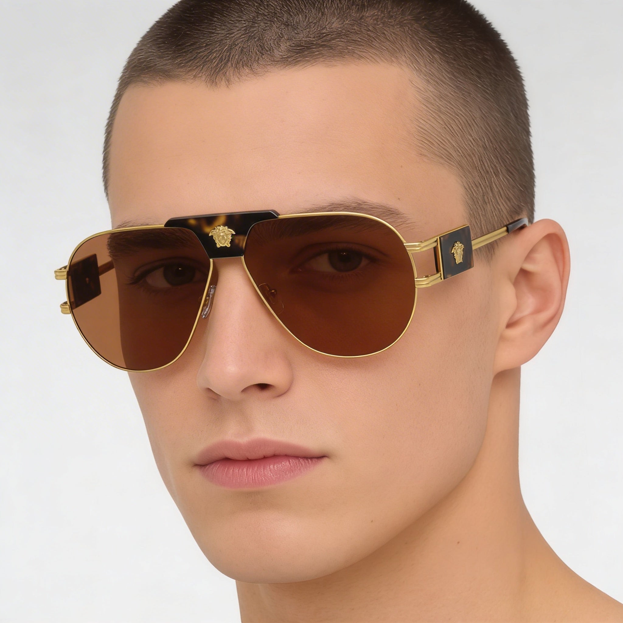 Versace Contemporary Unisex Multicolored Alloy Steel Frame Polycarbonate Lens Sunglasses UV Protection 63mm, Photo 4