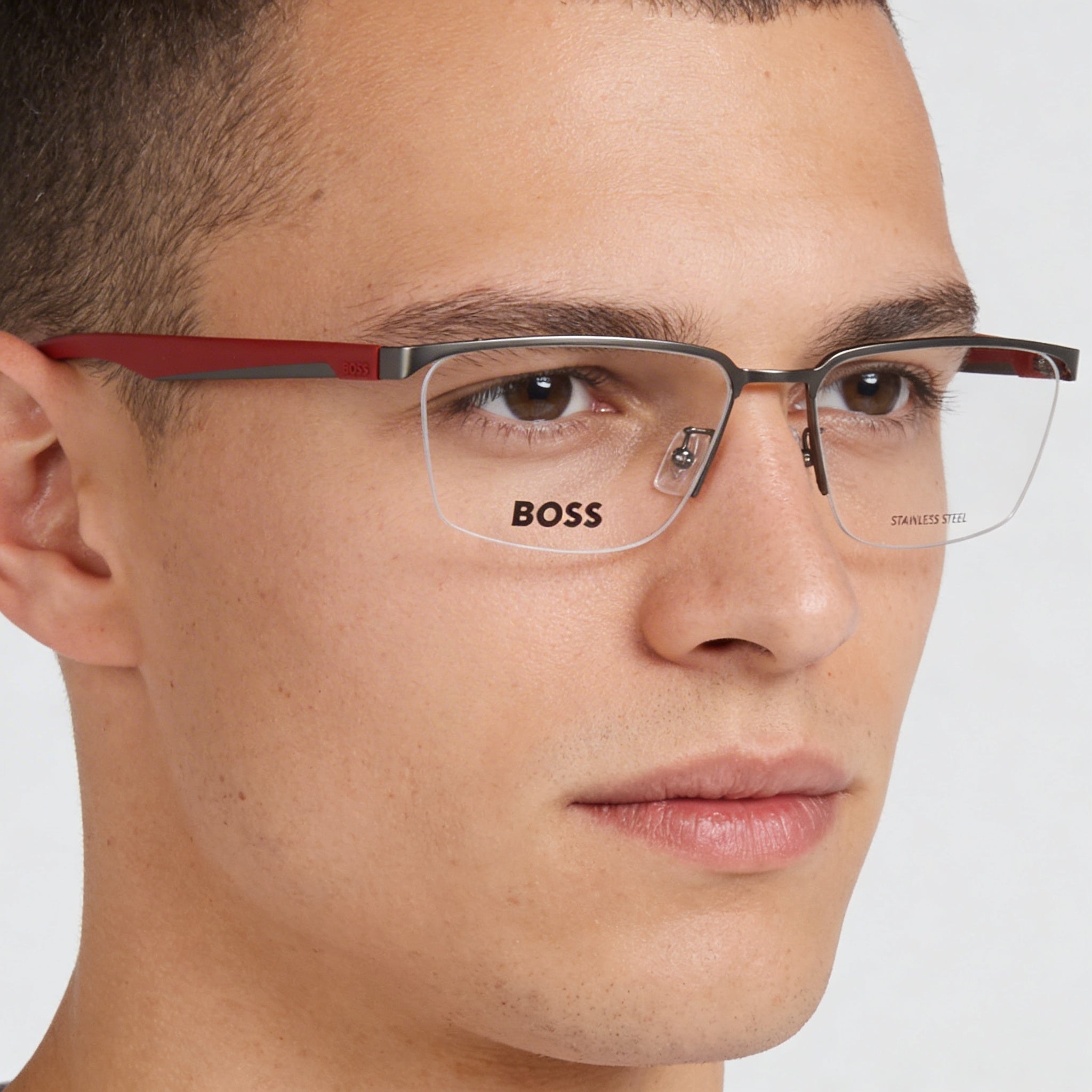 Gafas de sol Hugo Boss 1543/f de estilo moderno para hombre con montura de acero de aleación Ruth oscuro y lentes de policarbonato de 57 mm, Photo 4