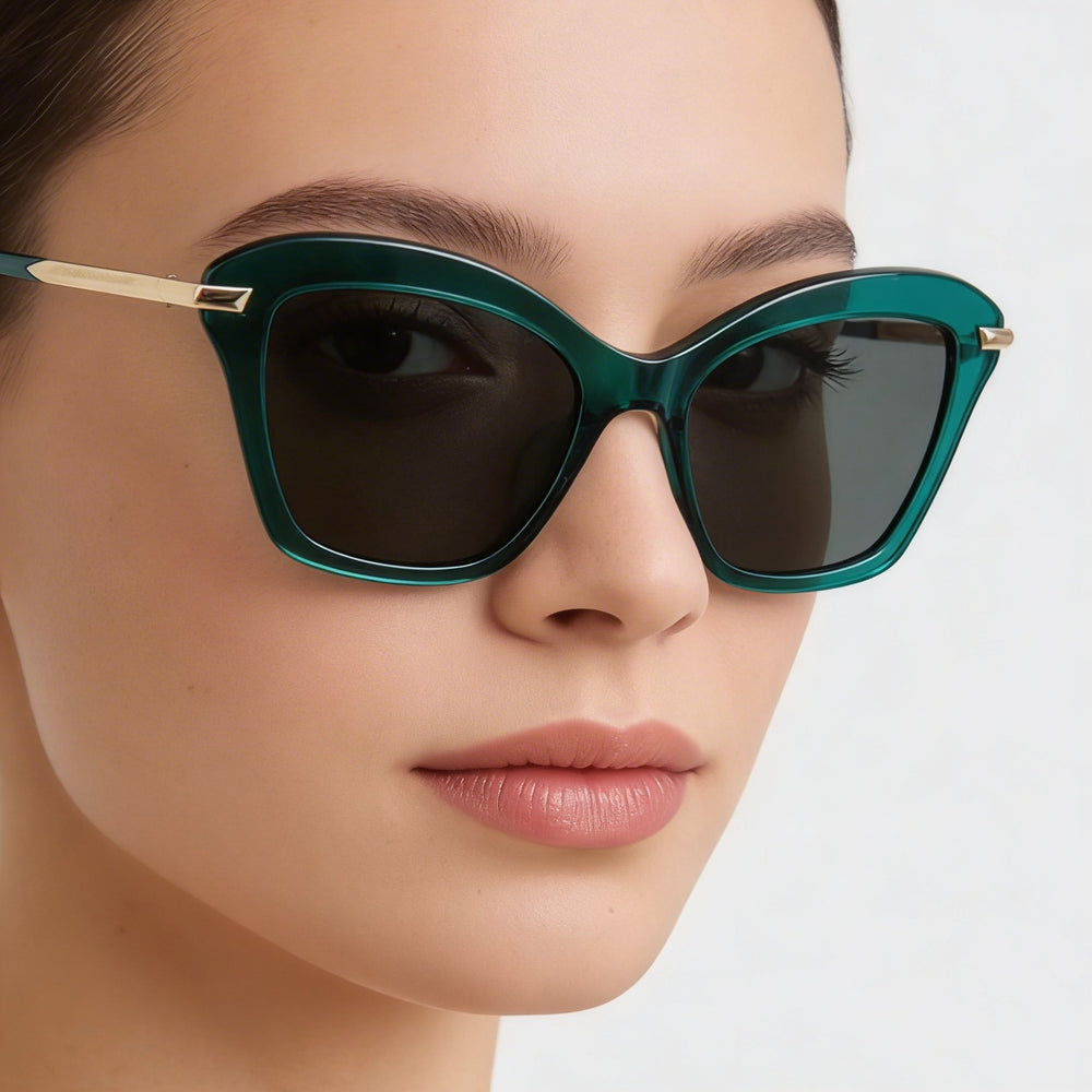 Gafas de sol Rag & Bone Modern Heritage Green Acetato con protección UV y lentes transparentes de 53 mm para mujer