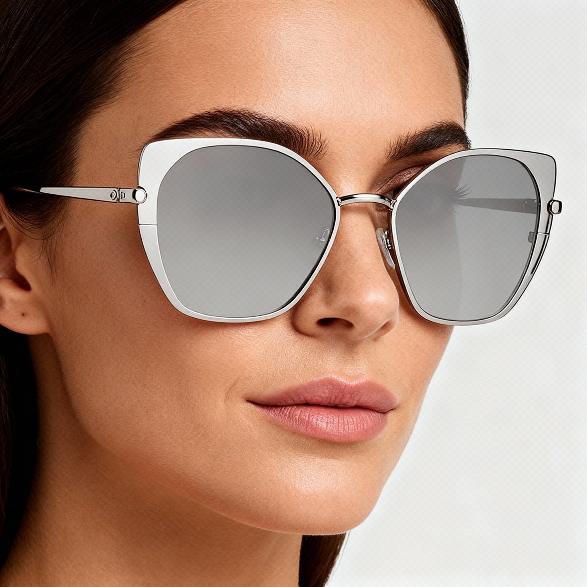 Longchamp LO175S Women's Silver Metal Butterfly Sunglasses 56mm Lens, 100% UV Non-Polarized, Photo 5