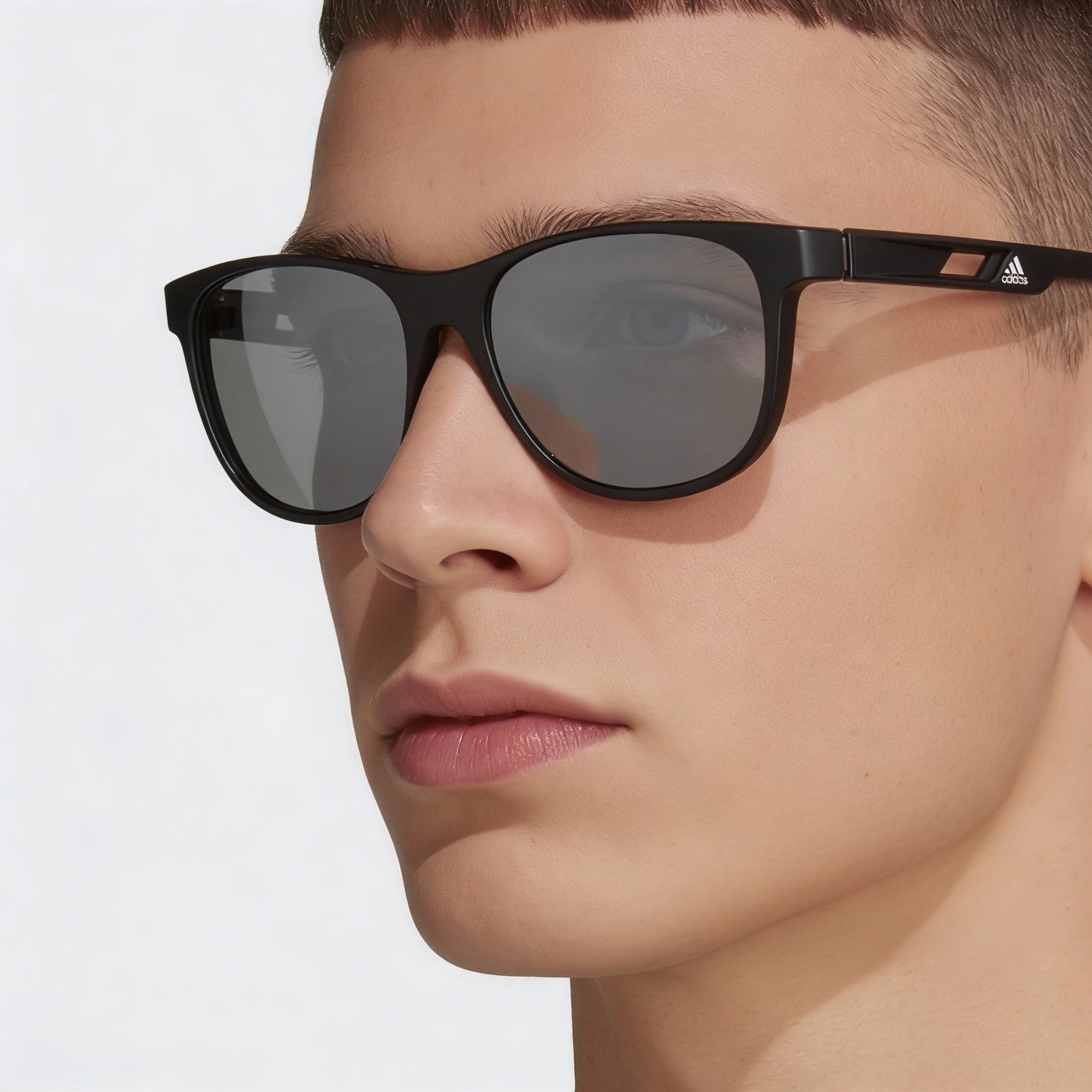 adidas Contemporary Unisex Injected Frame Black Smoke Mirror Lenses UV Protected Sunglasses 55mm, Photo 4