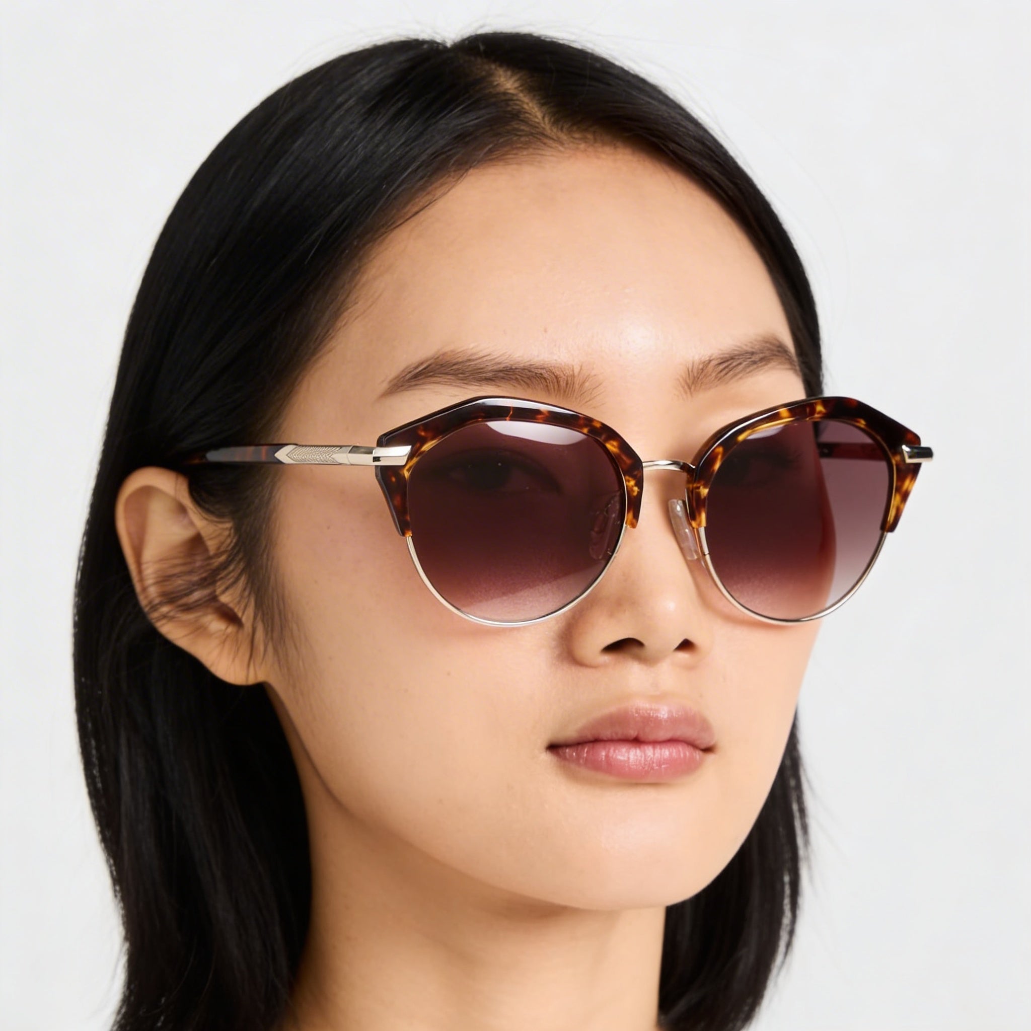 Rag & Bone Modern Heritage Women's Stainless Steel Havana Pink Sunglasses 55mm, Photo 4
