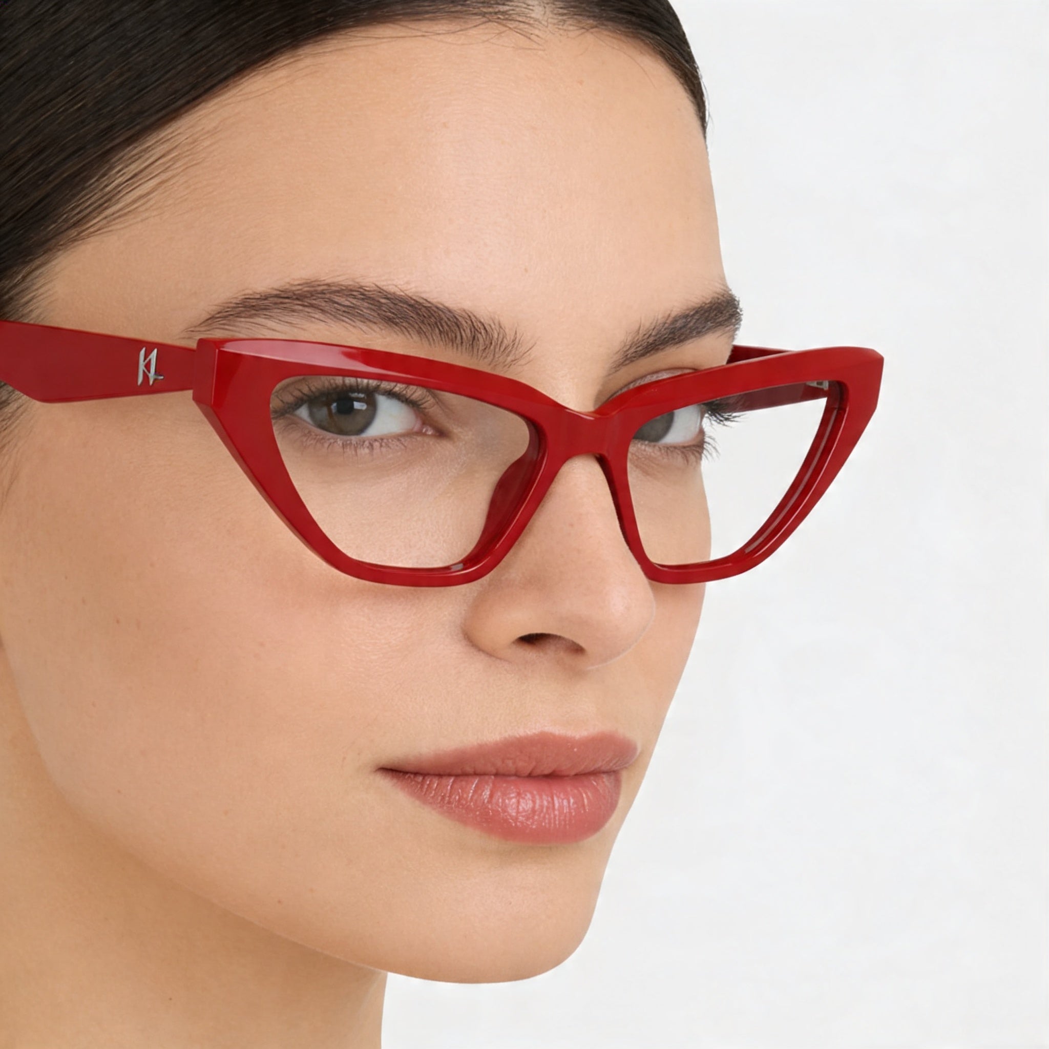 KARL LAGERFELD Kl6175 Women's Red Acetate Optical Frames with Transparent Polycarbonate Lenses - Size 53-16-140, Photo 5