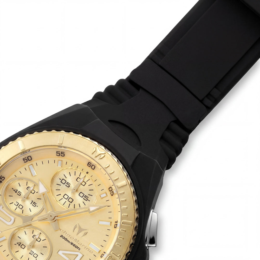 Reloj Unisex Technomarine Cruise TM-125001 de Cuarzo, Acero Inoxidable, Esfera Dorada, Correa de Silicona, Cronógrafo, 40mm