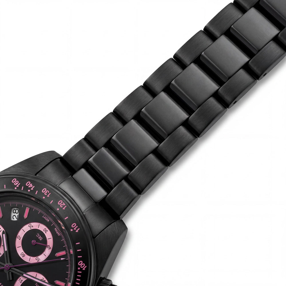 Invicta 27773 Speedway Collection Pulsera Reloj Unisex, Caja de Acero Inoxidable de 39.5mm, Dial Negro, Cronógrafo, Brilla en la Oscuridad