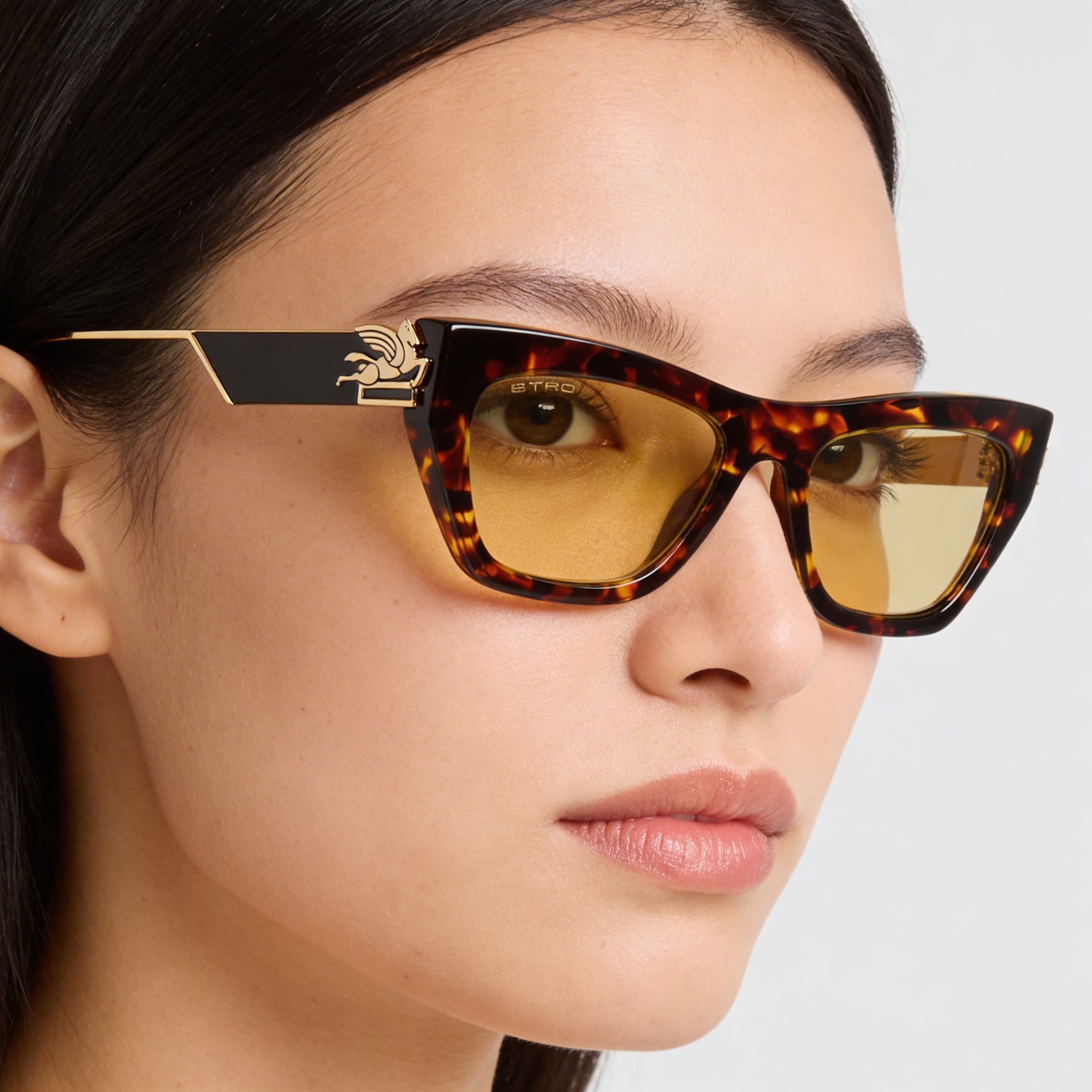 Etro Gafas de Sol Informales para Mujer con Montura de Acetato Havana y Cristales Amarillos de Policarbonato 54-20-140, Photo 4