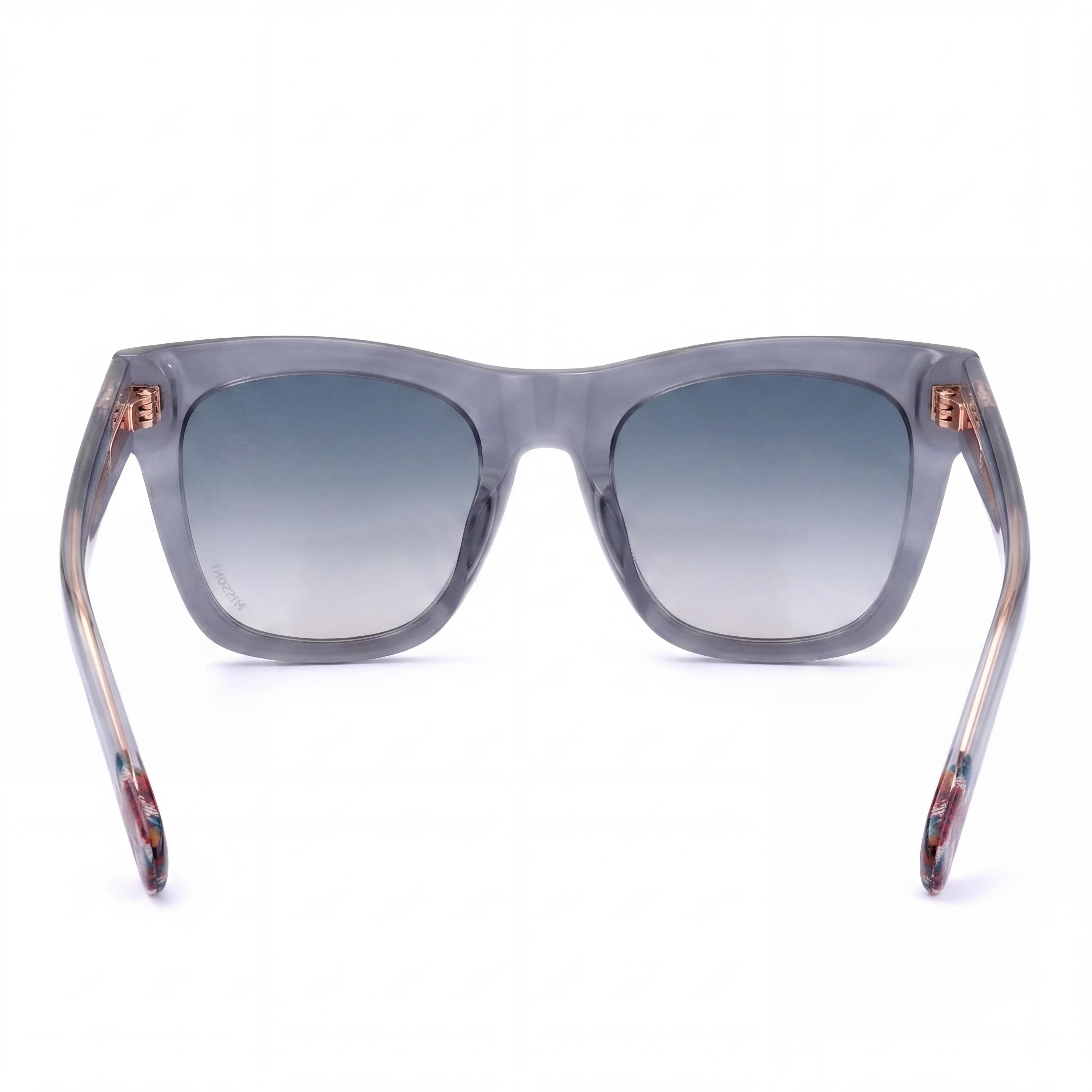 Gafas de sol Missoni Casual de acetato para mujer, color gris cuerno azul, doble tono, lentes melocotón, 51 mm, protección UV, Photo 3