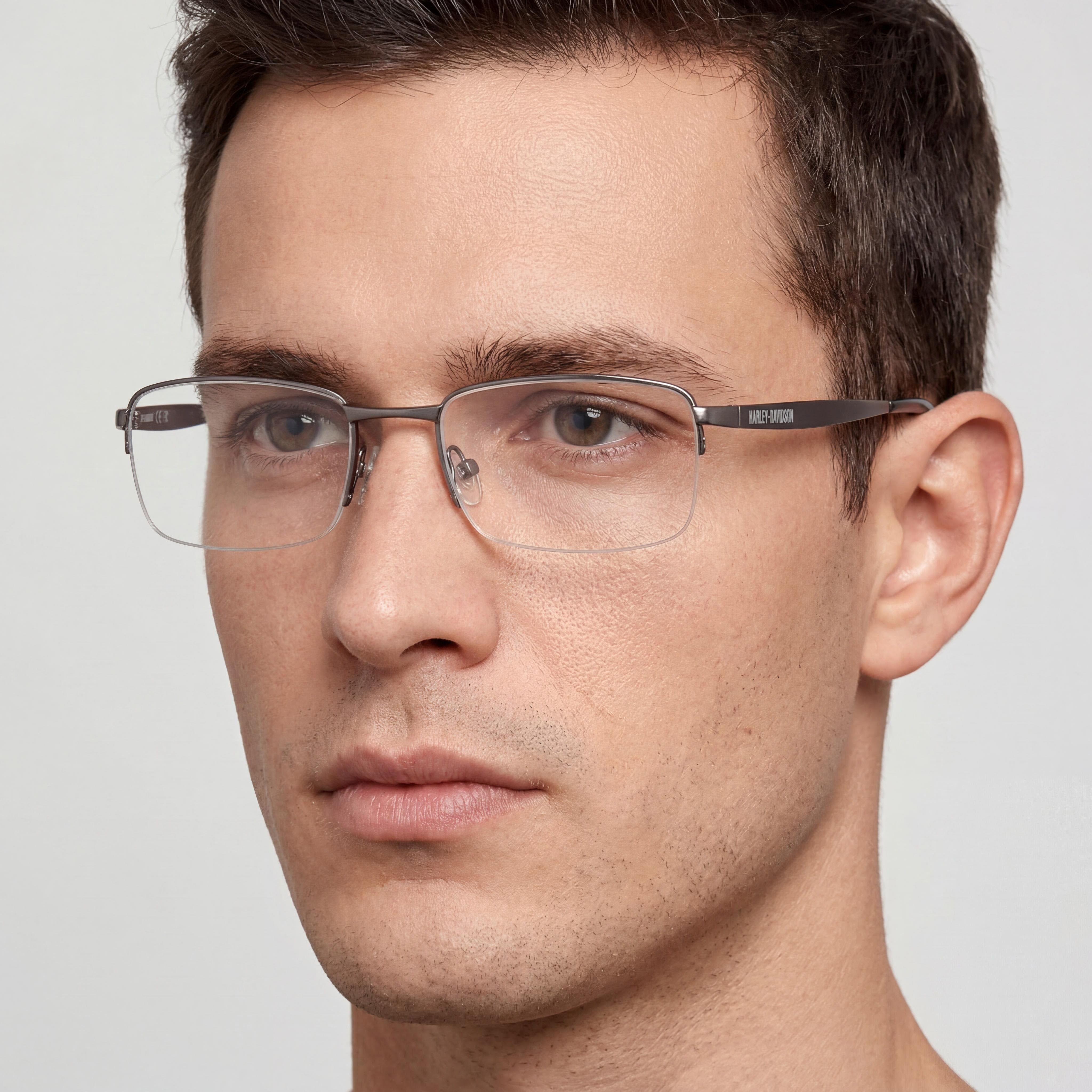 Harley-Davidson Hd50098 Men’s Metal Frame Non- Matte Gunmetal Eyeglasses 54/20/145, Photo 4