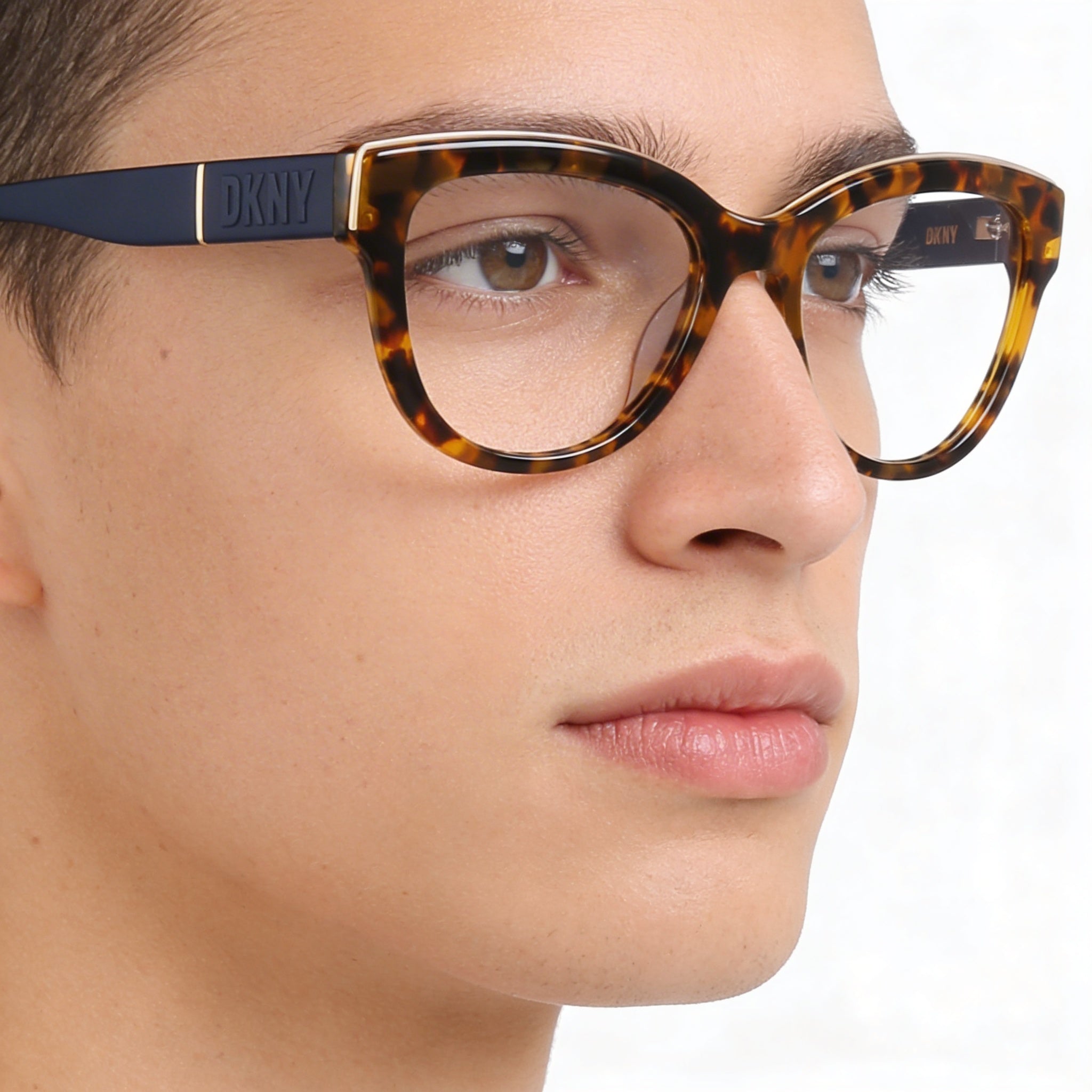 DKNY DK5064 Unisex Eyewear with Whiskey Tortoise Acetate Frame and Polycarbonate Lenses - 52mm Lens Width, Photo 4