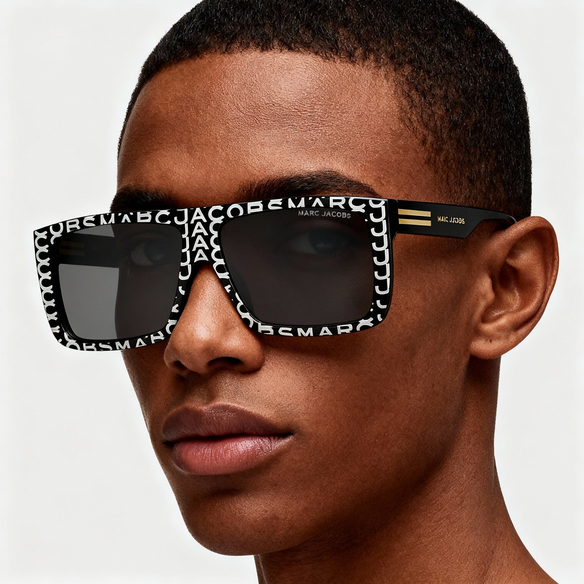 Marc Jacobs Marc 672/cs Unisex Casual Acetate Eyeglasses with Grey Clip-on, Black Frame, Patterned Black White Lenses, 58mm, Photo 5
