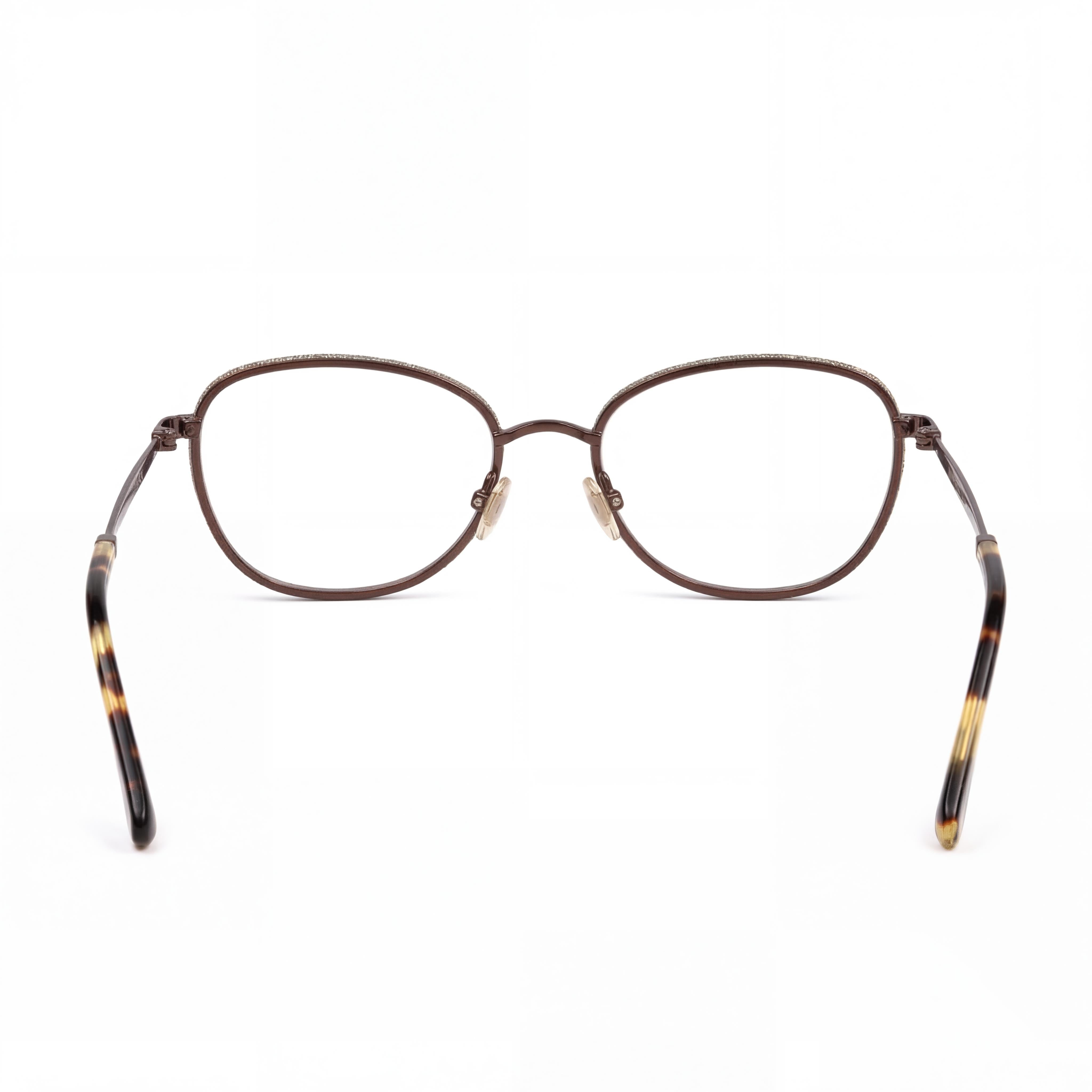 JIMMY CHOO Crystal & Glitter Women's Oval Optical Glasses, Brown Metal with Crystal Embellishment, 54mm, Photo 3