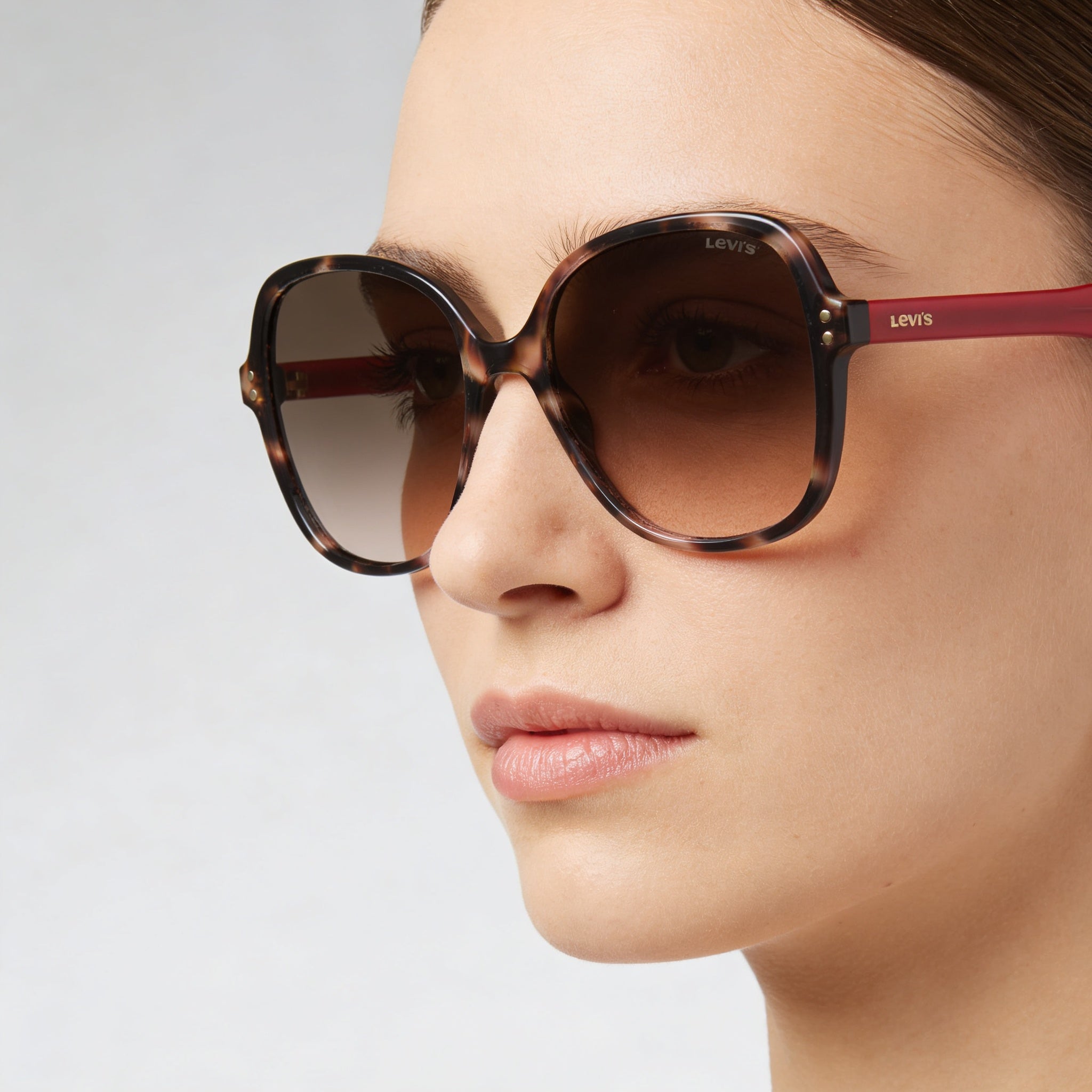 Levi's Lv 5015/S Women's Pink Havana Brown Gradient Plastic Frame Acetate Lenses Non-Polarized UV Protection 57mm, Photo 3