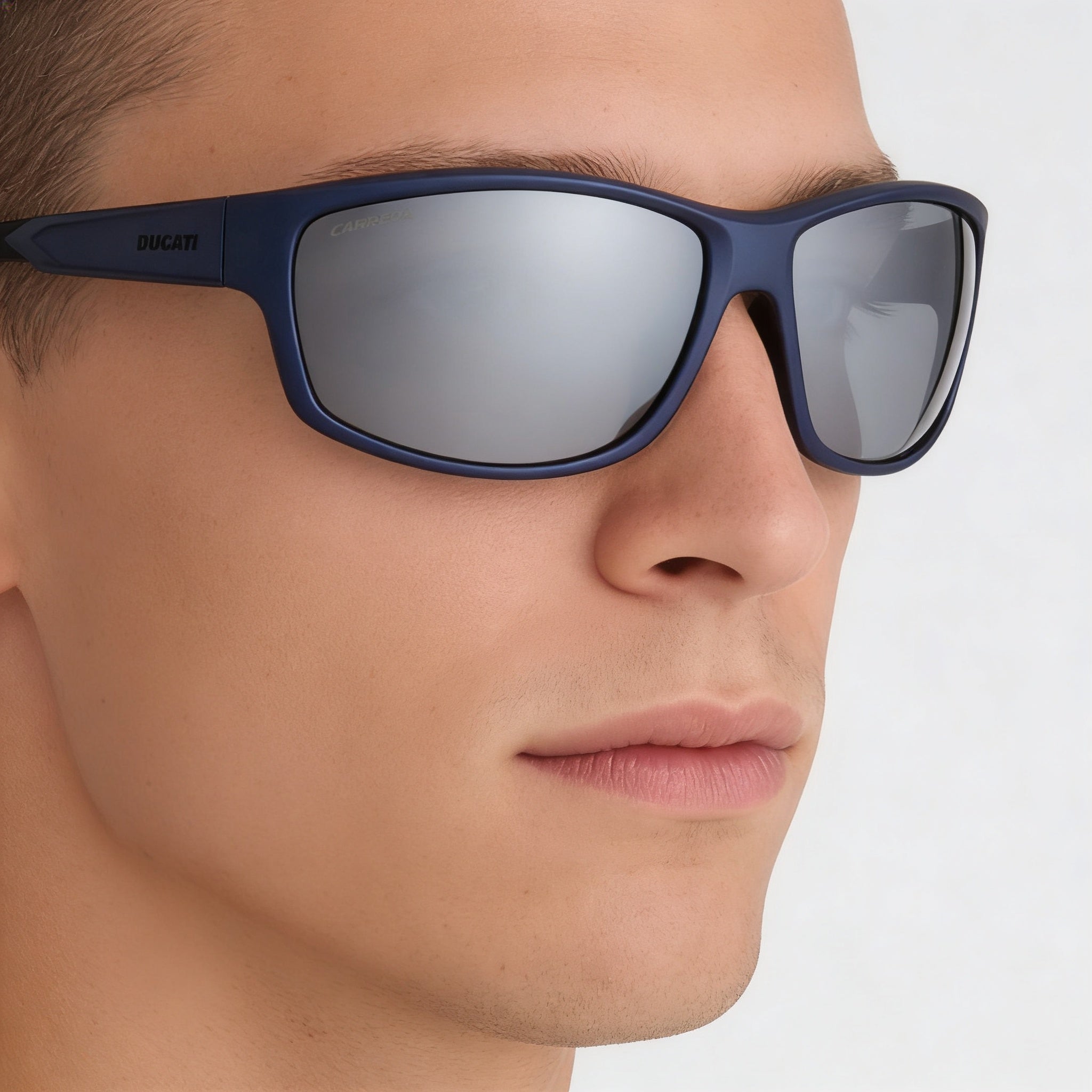 Carrera Casual Men's Blue Metalized Polyamide Frame Sunglasses with UV Protection & Non-Polarized Lenses, 68mm, Photo 5