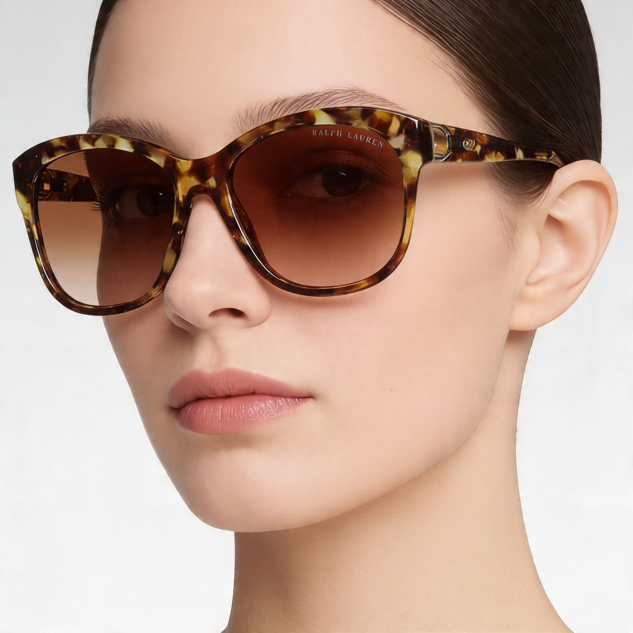 Gafas de sol de acetato Ralph Lauren Rl 8190q para mujer, Habana degradado marrón 55mm, Photo 3
