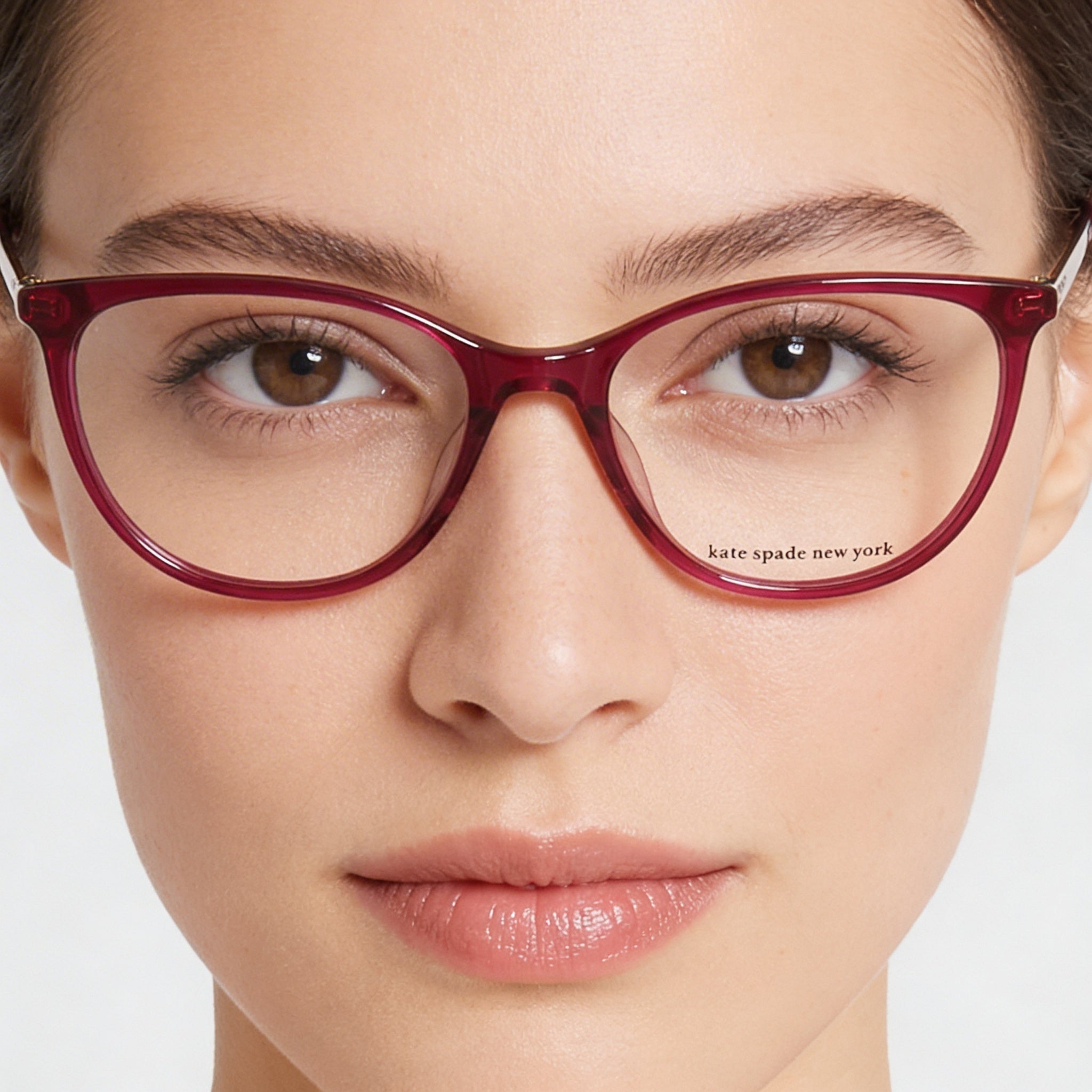 kate spade new york Kimberlee Women's Cherry Gold-Logo Plastic Full Rim Square Frame Eyeglasses 52mm, Photo 3