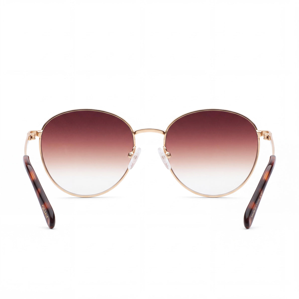 QUAY AUSTRALIA Square Unisex Sunglasses, Gold Brown Fade Plastic Frame, Brown Fade Lenses, UV Protection (145-18-145mm), Photo 2