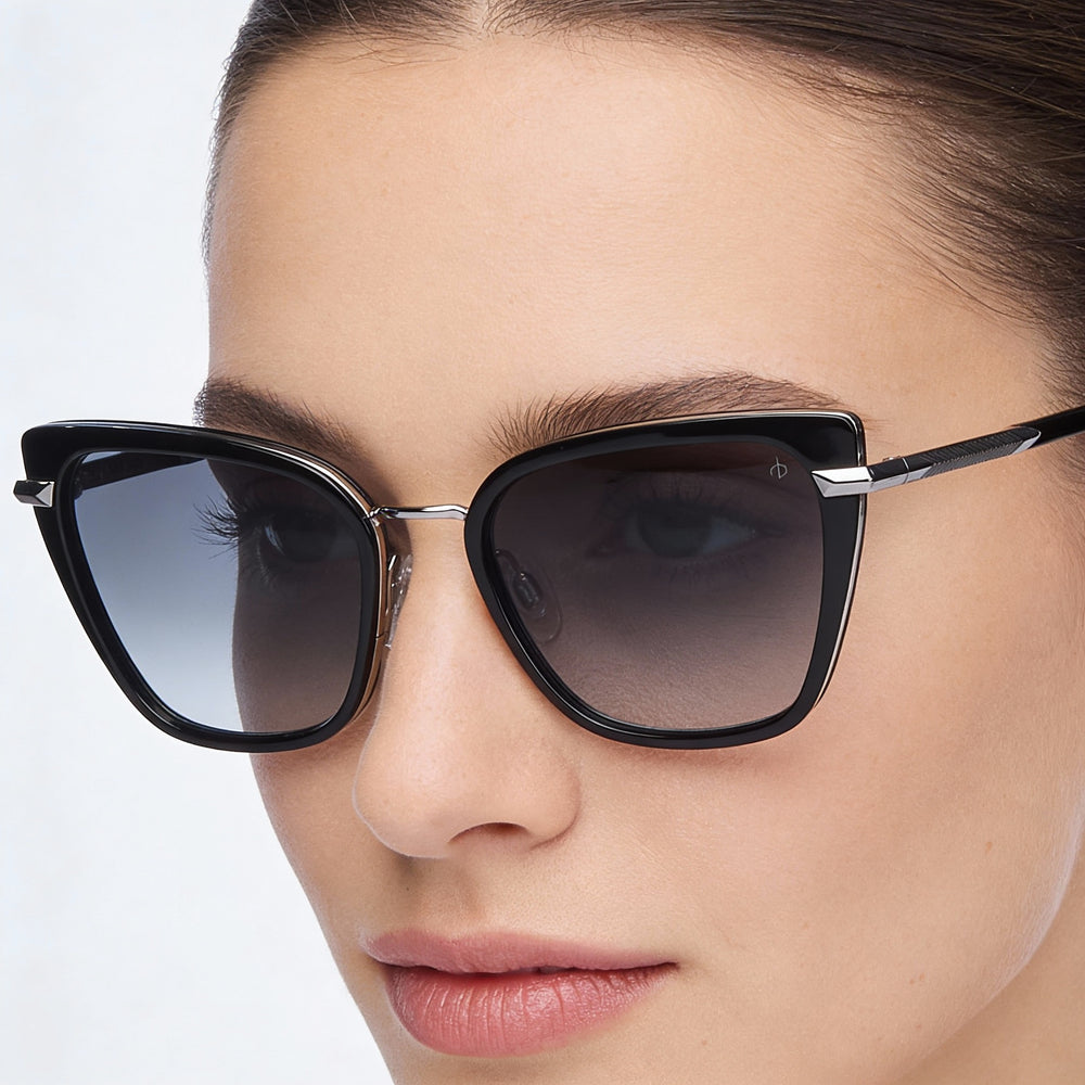 Gafas de sol rag &amp; bone Rnb1057/G/S para mujer, de acetato negro, con protección UV 100%, lentes de color gris oscuro, 56 mm