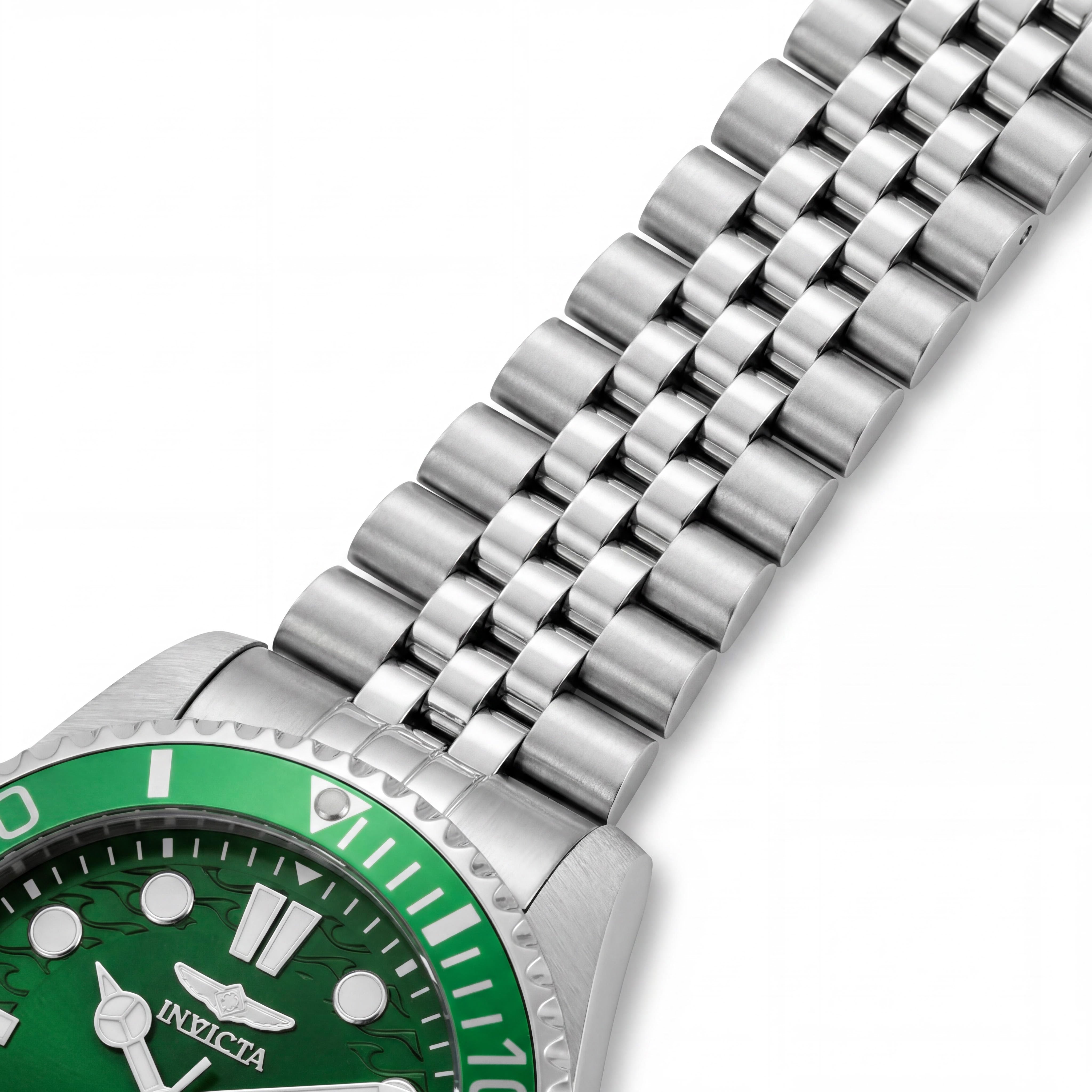 Invicta Pro Diver 30611 Men's Quartz Watch, Silver Stainless Steel, Green Dial, Water Resistant, 43mm, Photo 3