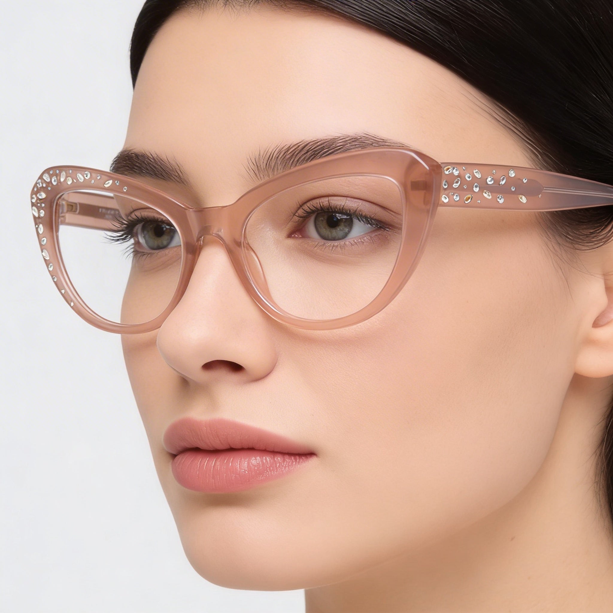 Gafas GUESS by Marciano Gm50016 para mujer, montura de plástico beige brillante con lentes de no policarbonato 53/20/140, Photo 3