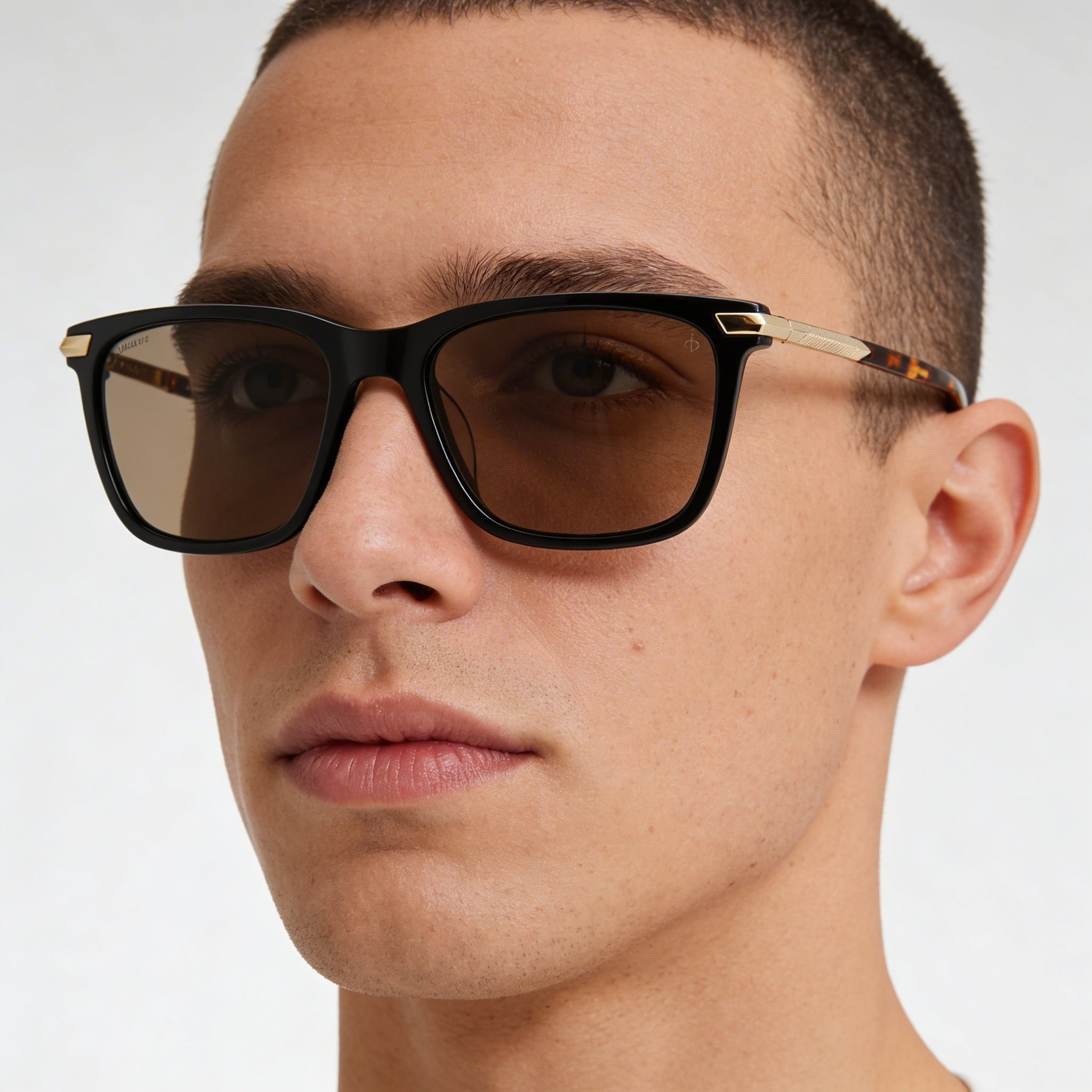 rag & bone Modern Men's Acetate Black Square Sunglasses Bronze Lenses 56mm, Photo 5