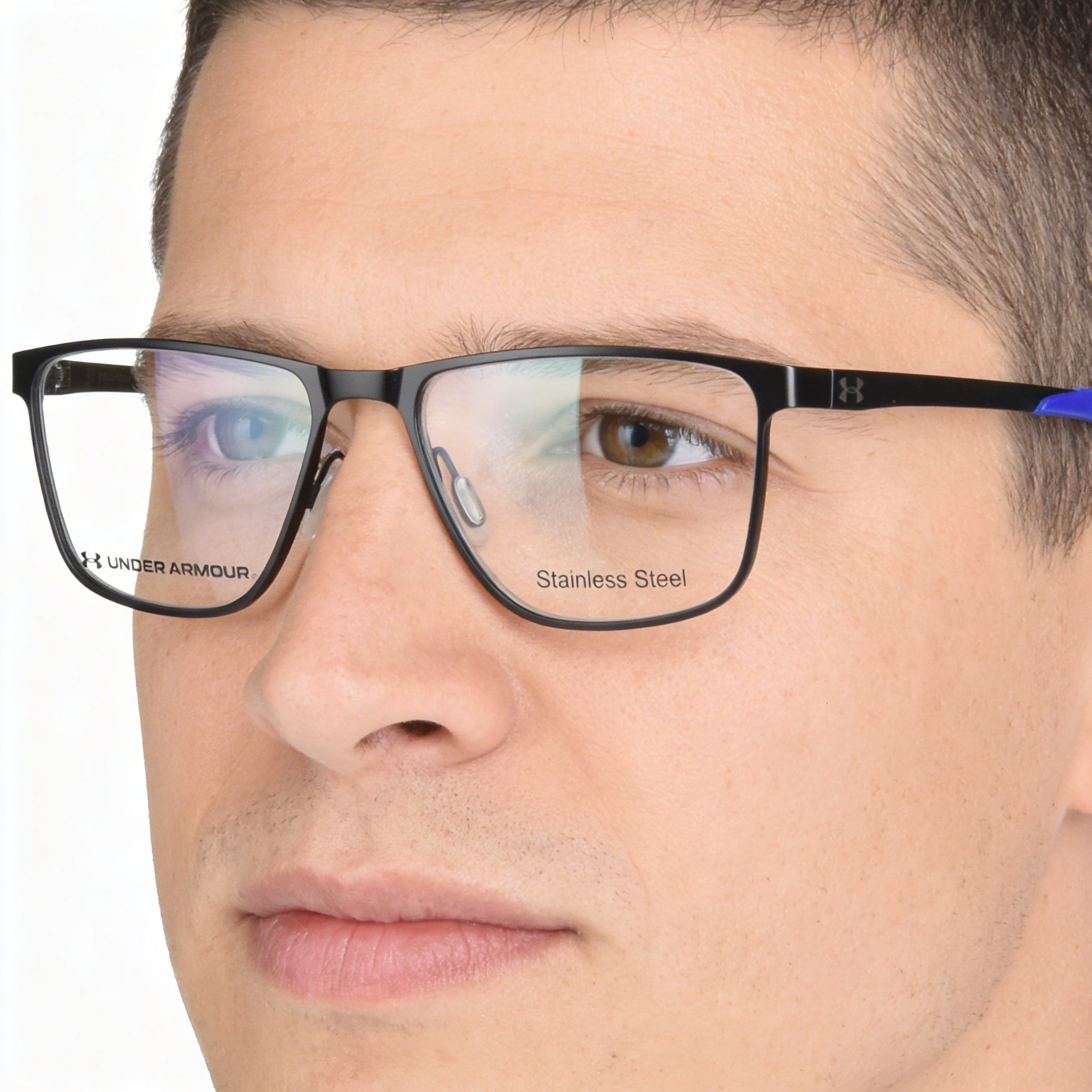 Under Armour Black Rectangle Eyeglasses for Men, Alloy Steel 54mm, Photo 4