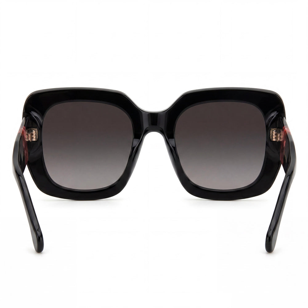 Gafas de sol rectangulares no polarizadas Carolina Herrera HER 0186/S de acetato para mujer, color negro, burdeos, marrón, 52 mm