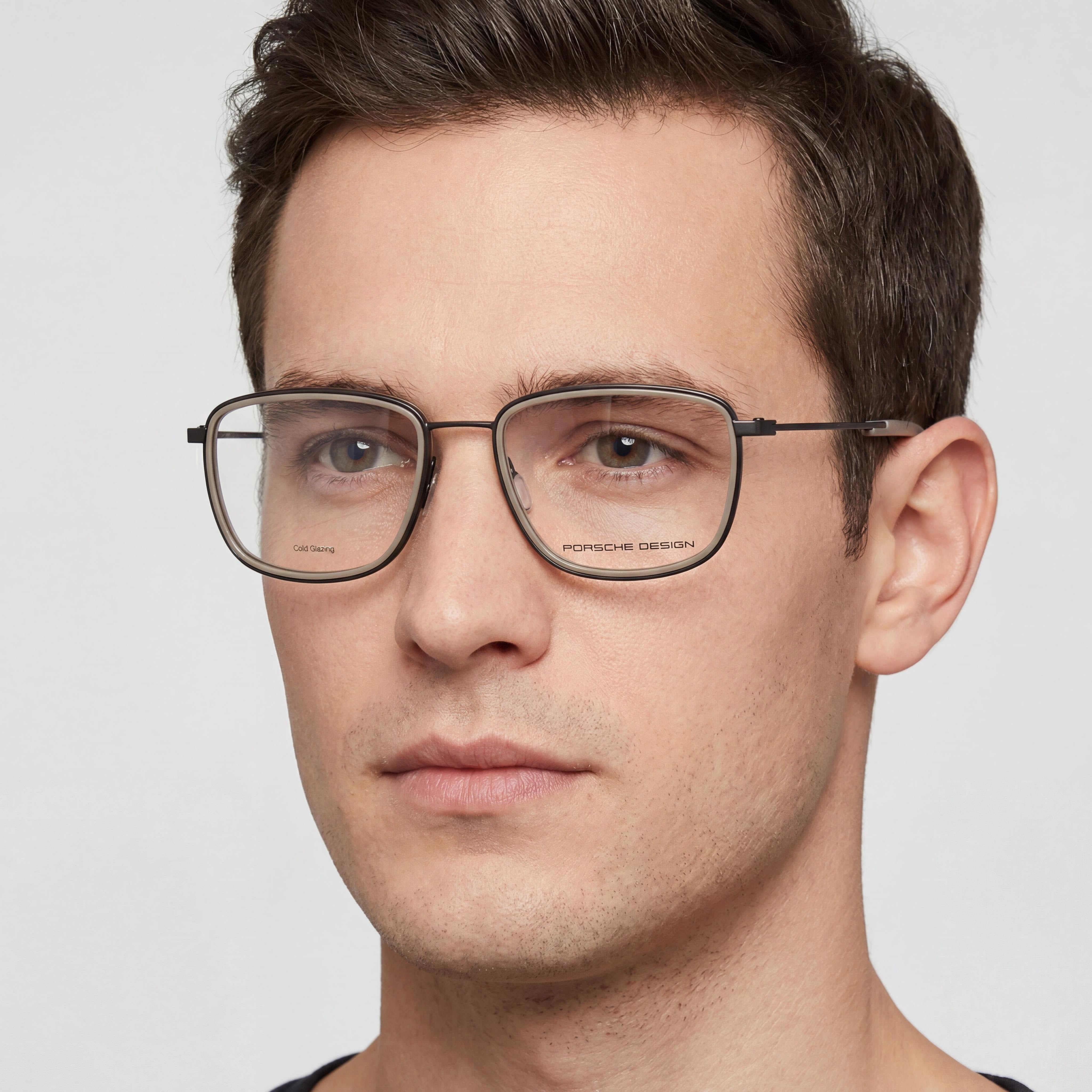 Porsche P8365 Men's Modern Acetate Dark Grey Beige 53mm Eyeglasses, Photo 3