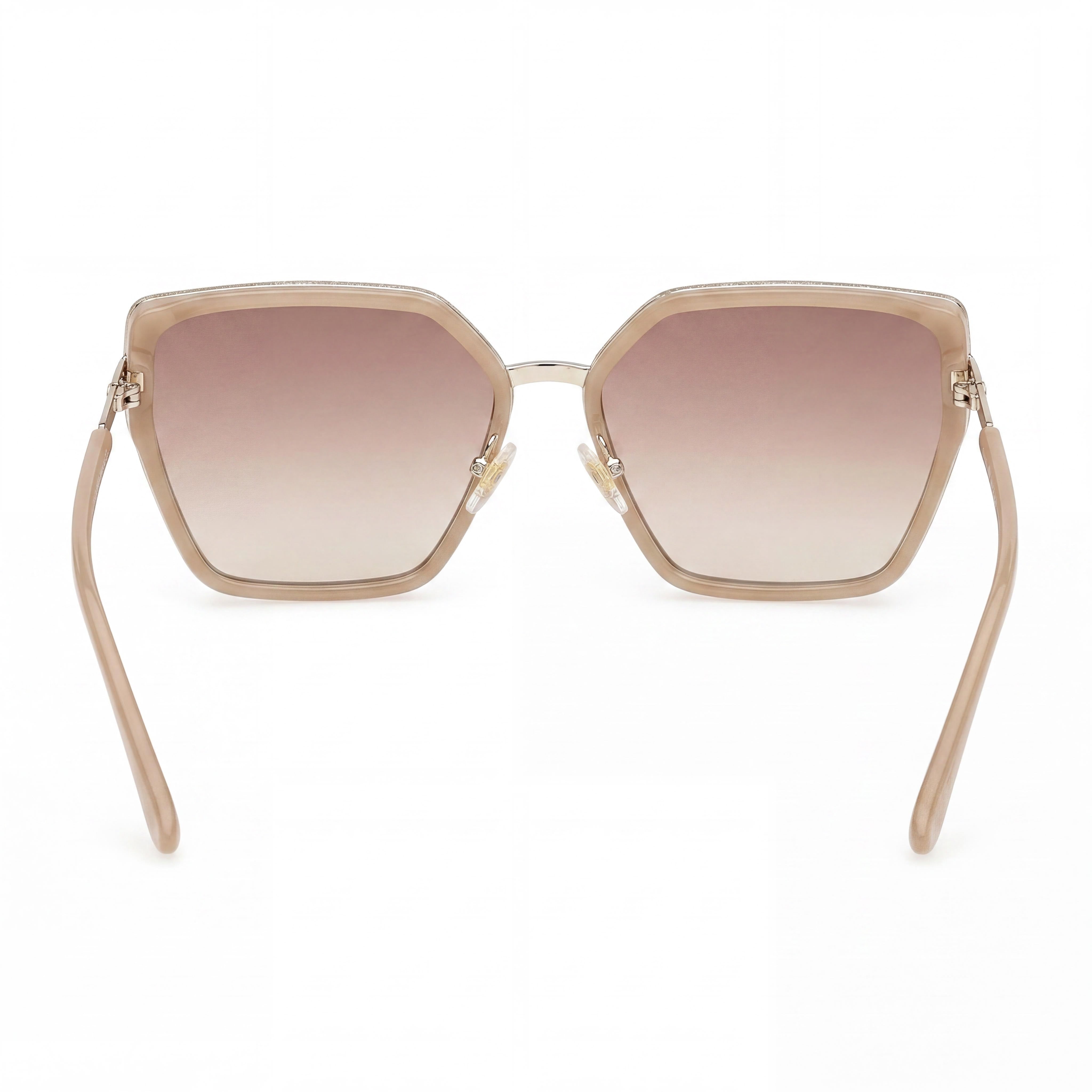 GUESS Women's Injected Sun Glasses Polarized, Shiny Beige Gradient Brown Plastic Frame, Size 59, Photo 4